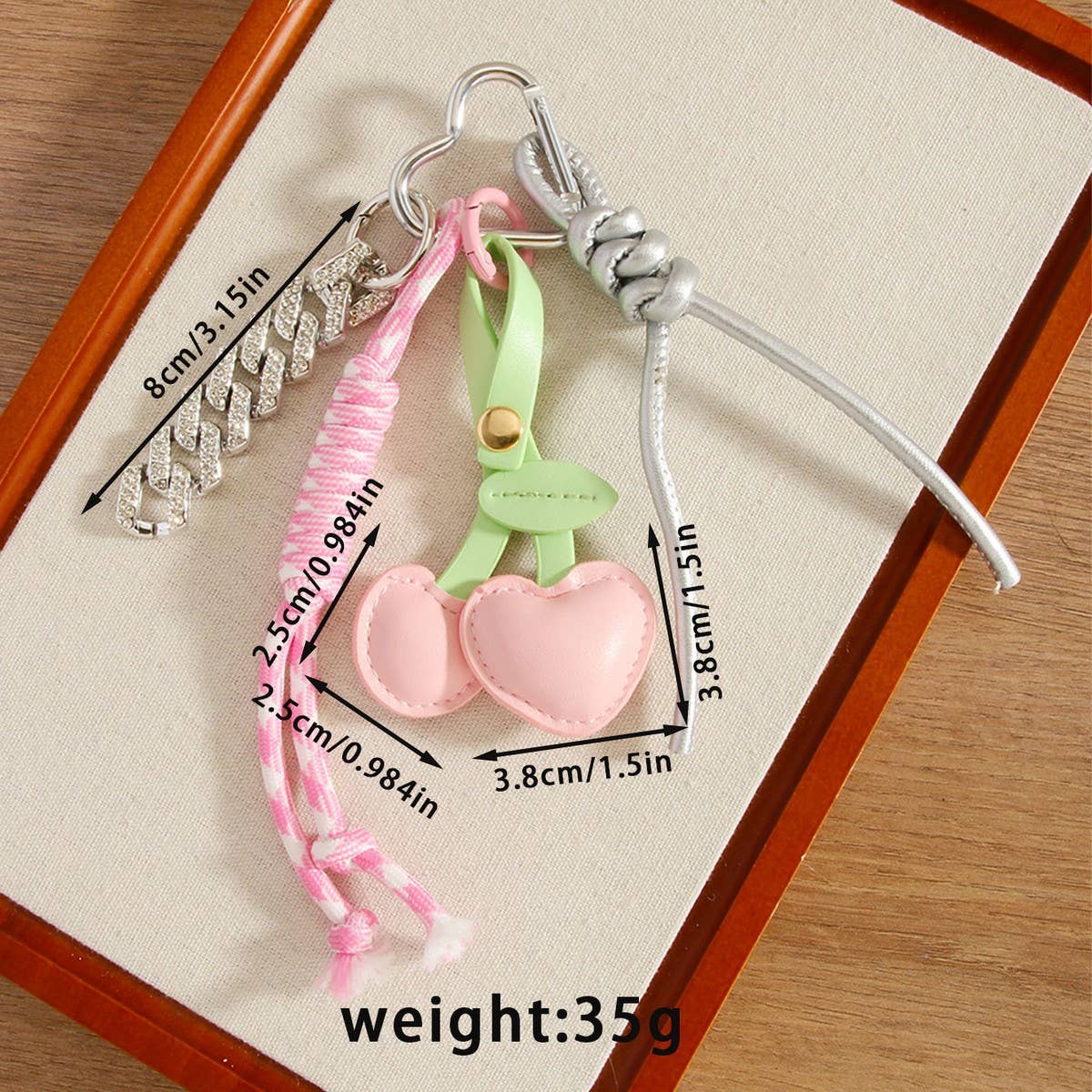 Retro Cherry Fruit Keychain
