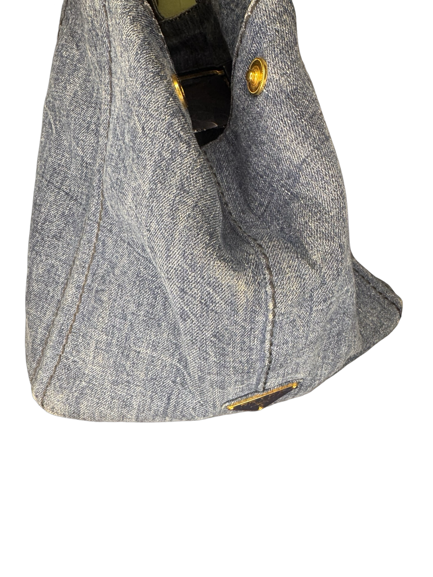 Prada Large Denim Canapa Tote (Preowned)