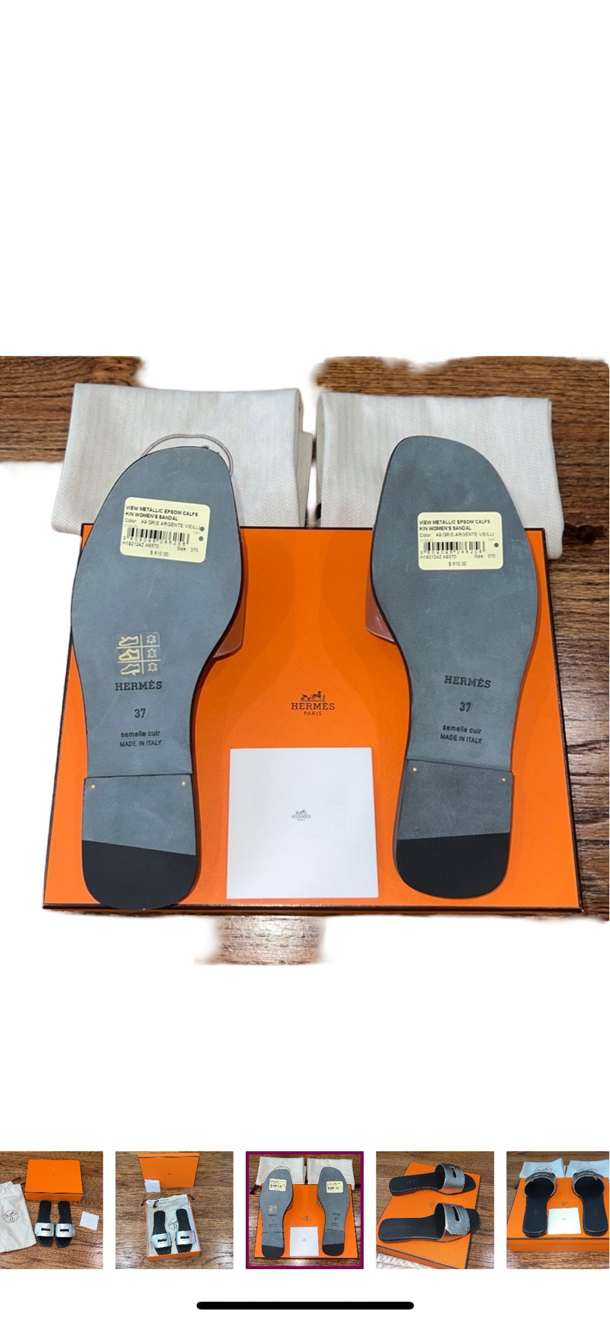 Hermes Calfskin Flat Sandal BNIB