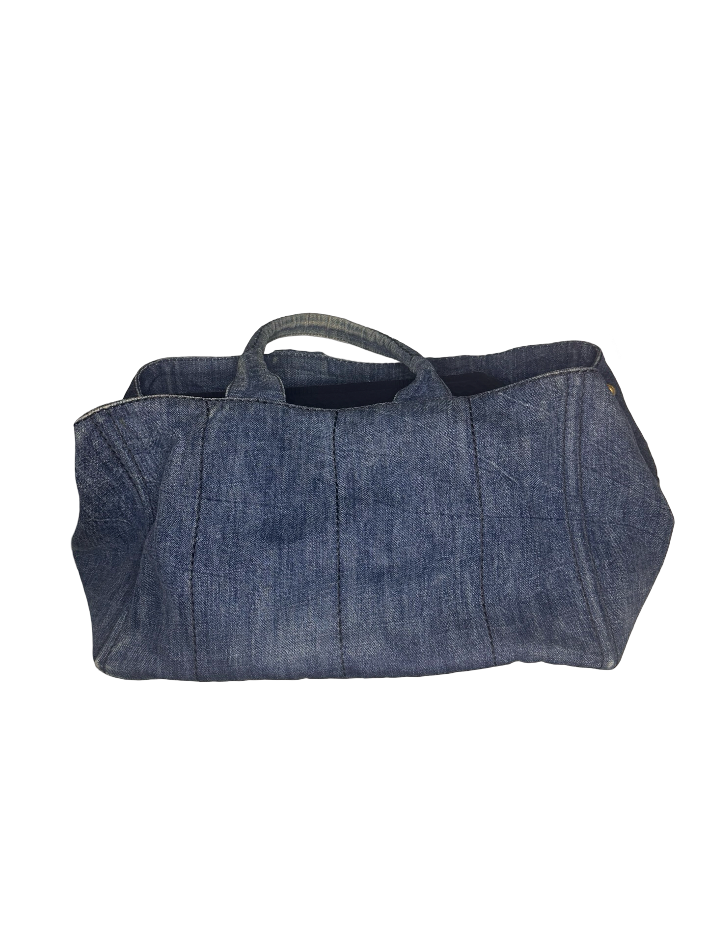 Prada Large Denim Canapa Tote (Preowned)