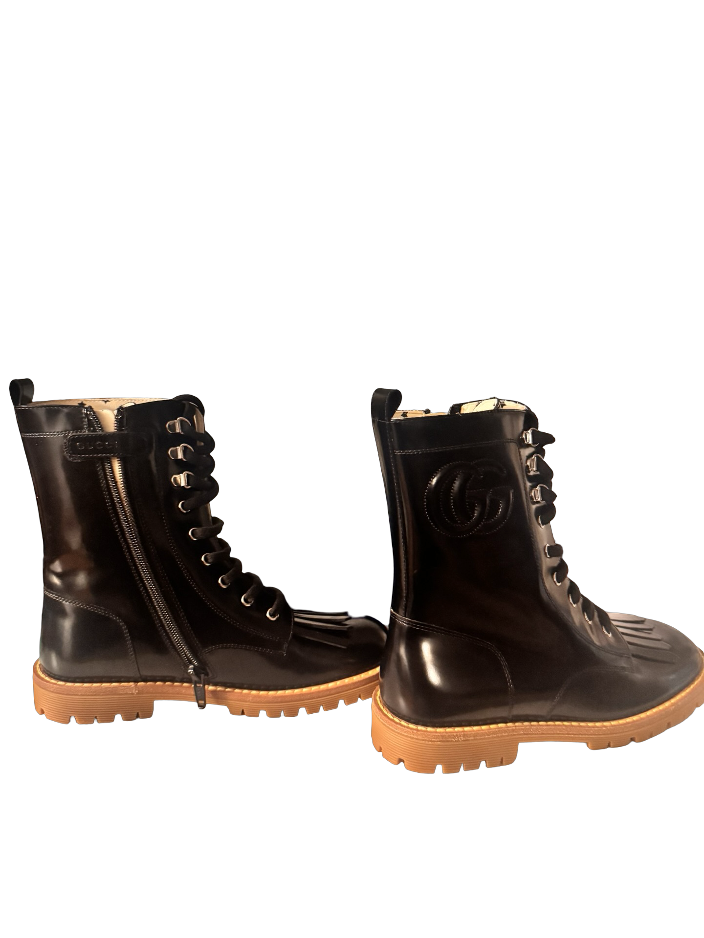 Gucci Girls GG Lace-Up Boots – Size 32 (US 1 Youth) New without box
