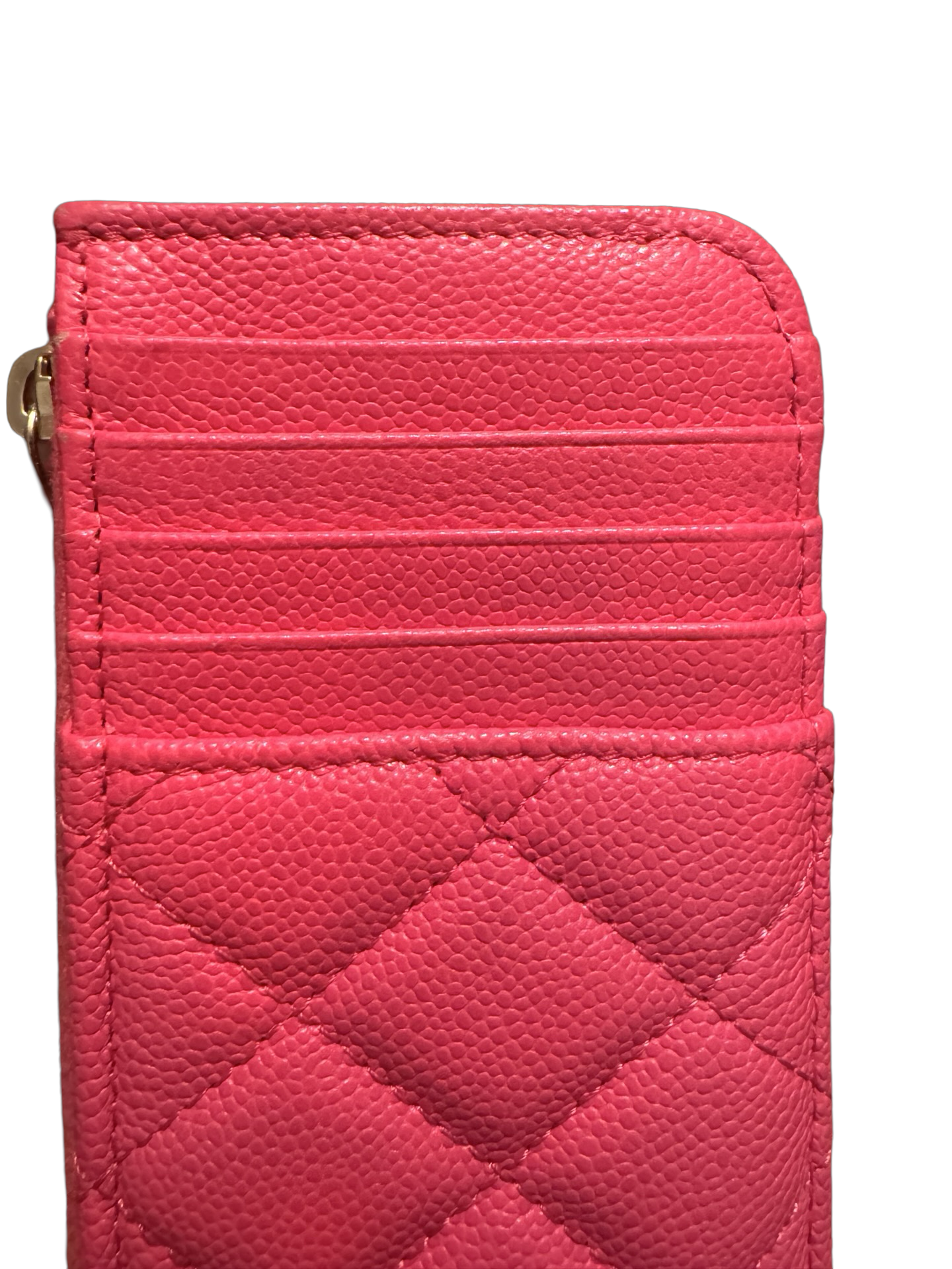 Chanel Flap Zip Card Holder Pink/Fuchsia (Preowned)