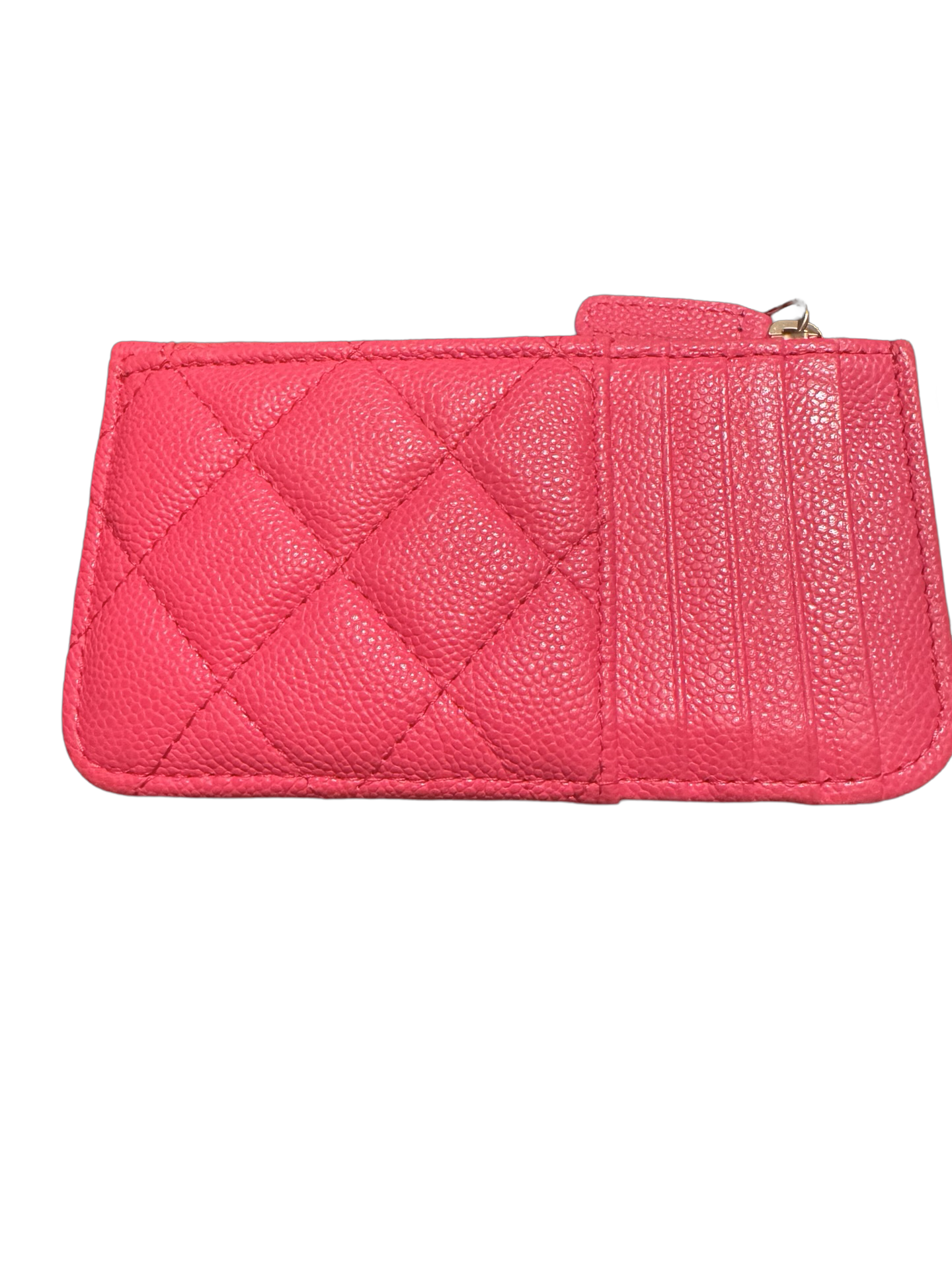 Chanel Flap Zip Card Holder Pink/Fuchsia (Preowned)