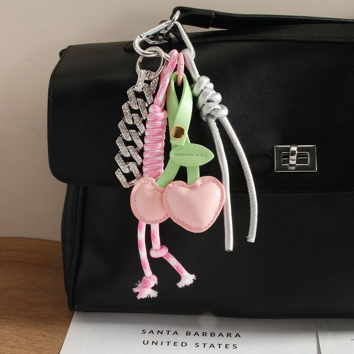 Retro Cherry Fruit Keychain