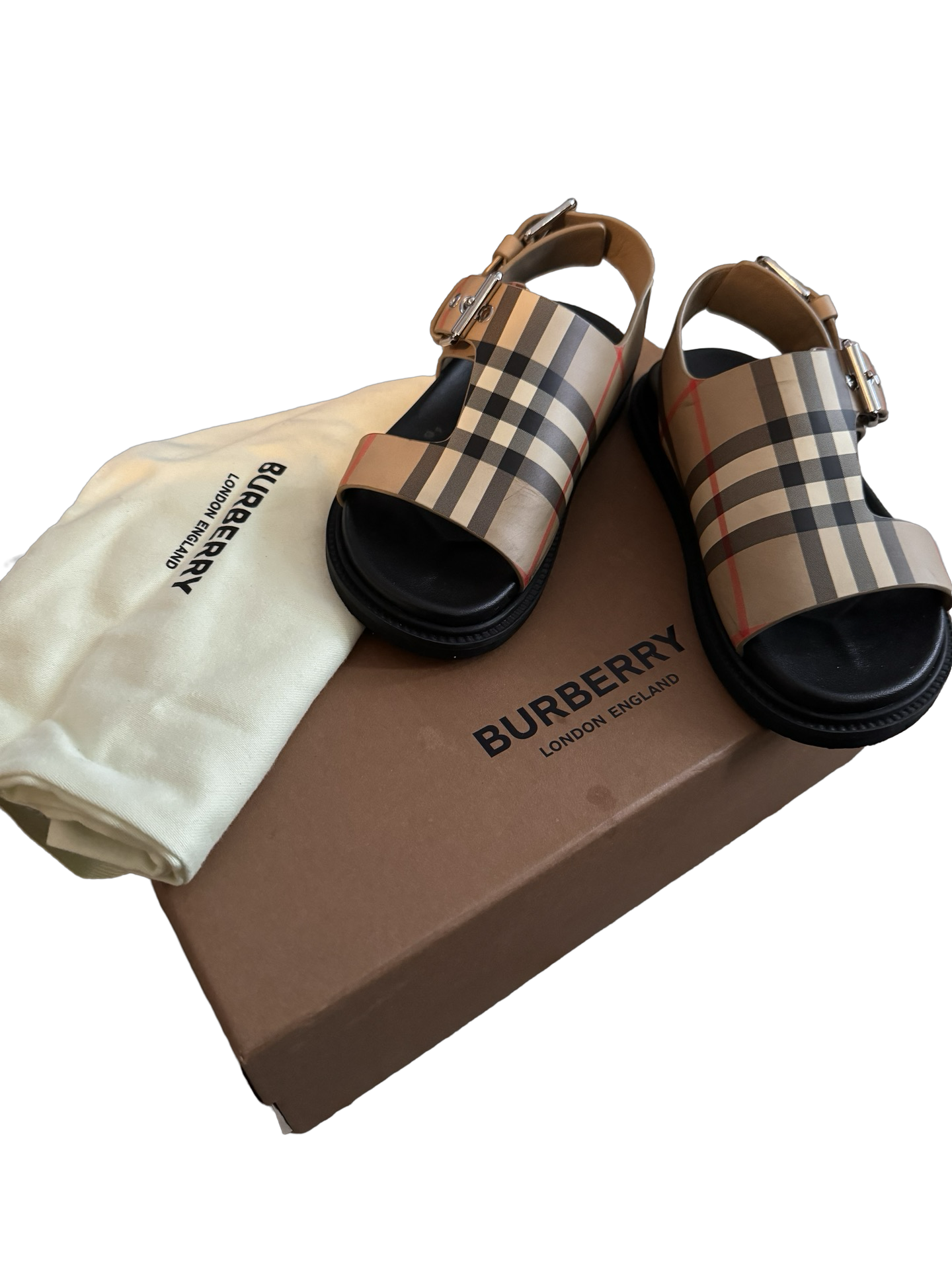 Burberry Girls Check Sandals Preloved) Sz30