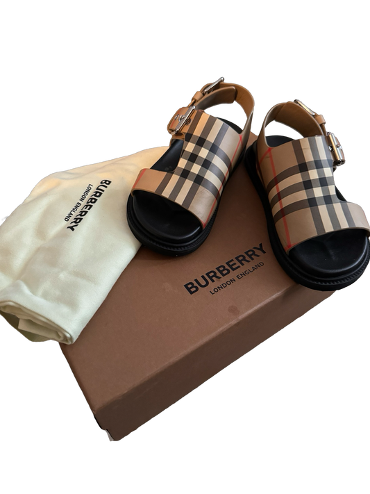 Burberry Girls Check Sandals Preloved) Sz30