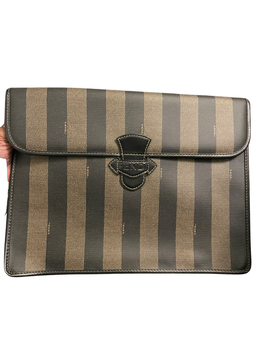 Vintage Fendi Striped Oversized Clutch (Preloved)