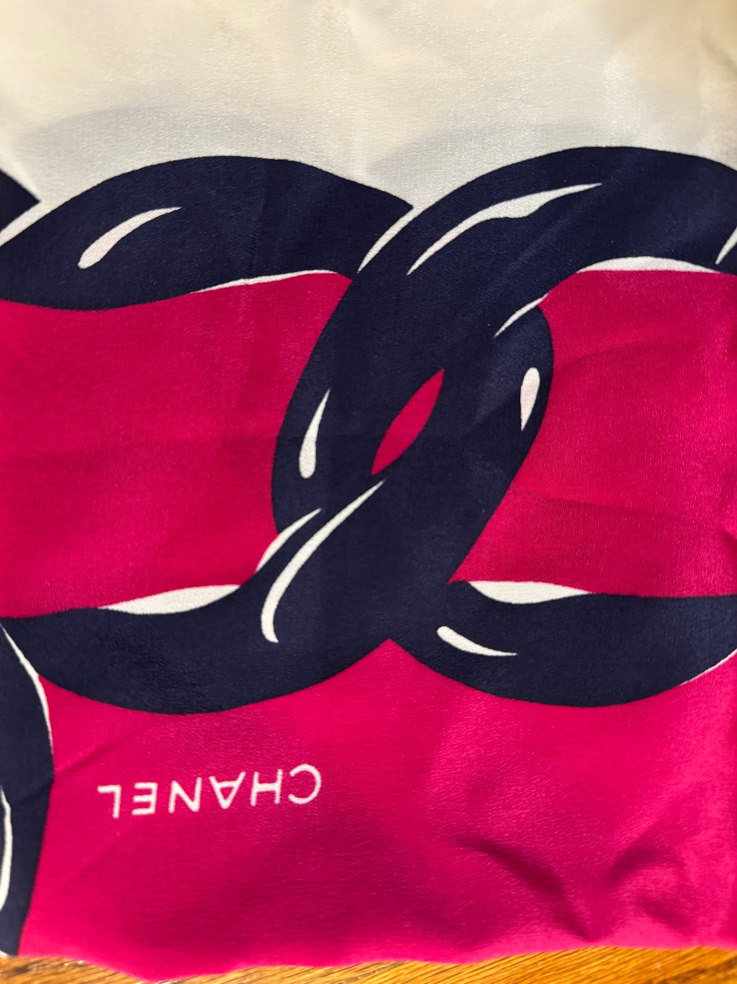Chanel CC Silk Chain Border Square Scarf Preloved