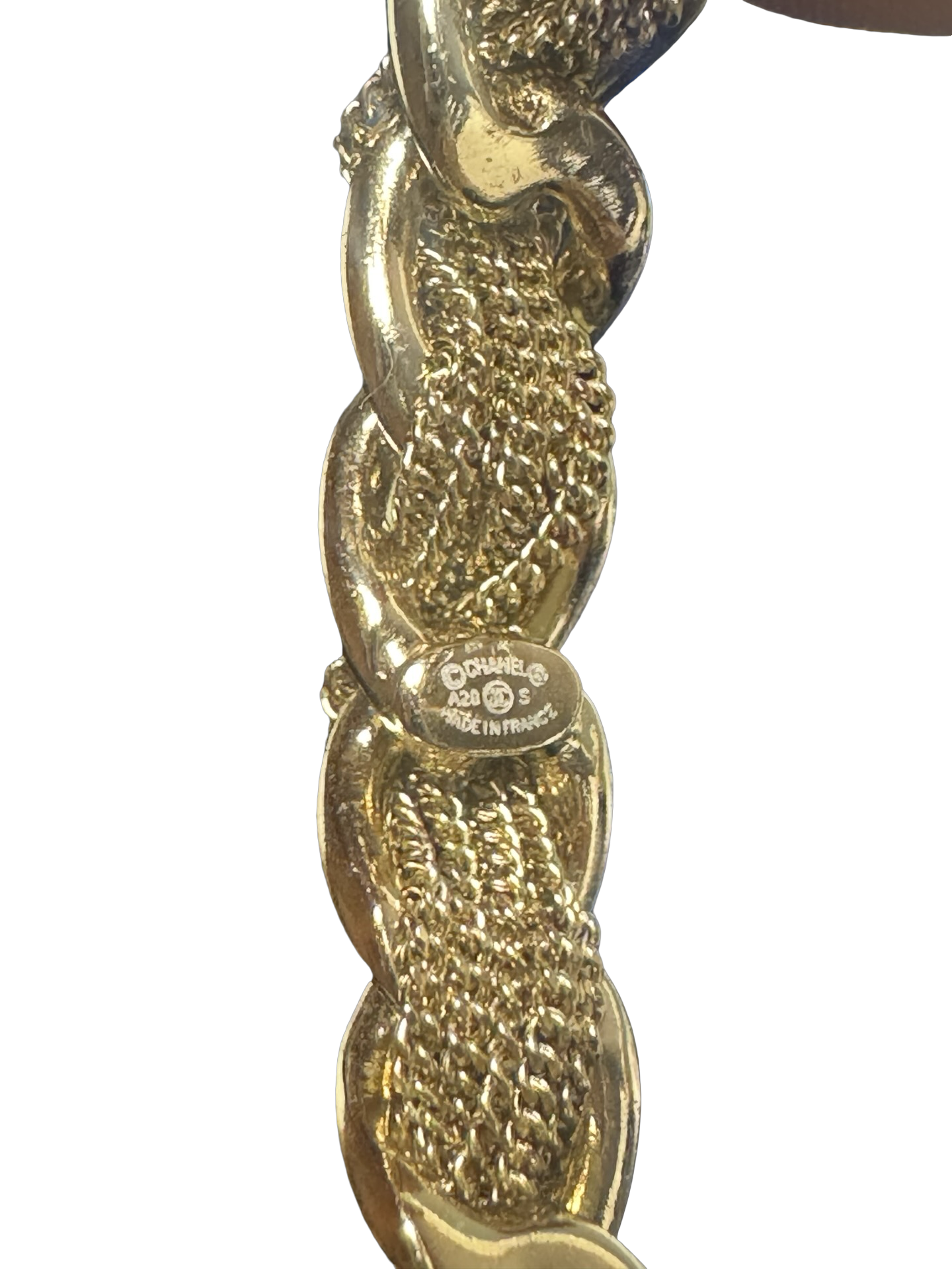 Chanel Spring/Summer 2020 Chain & Leather Hoop Earrings – Gold