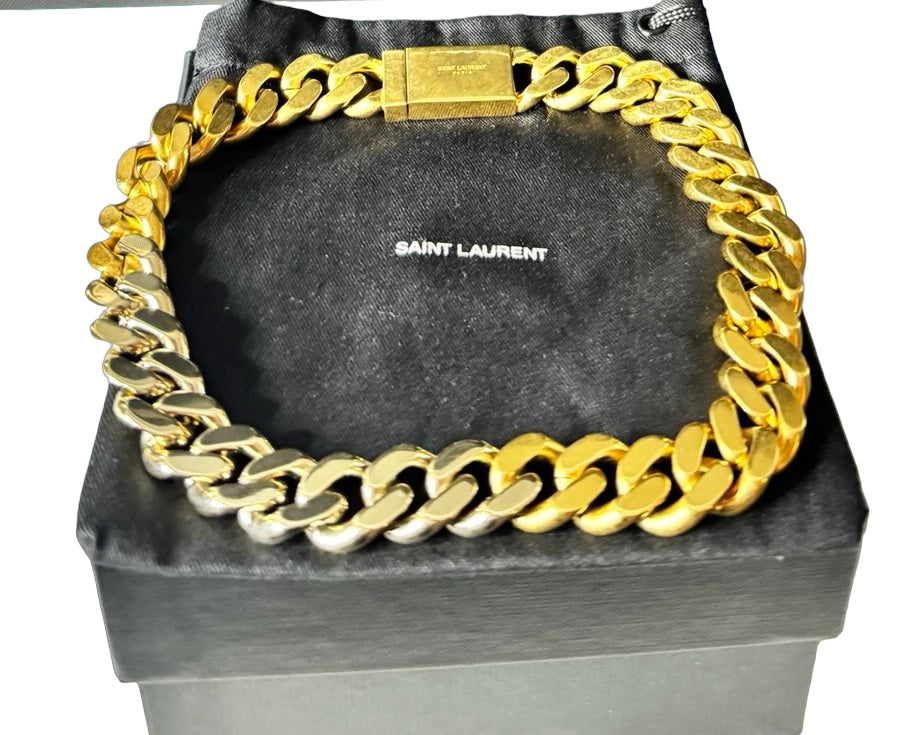 Saint Laurent Two-Tone Curb Chain Choker