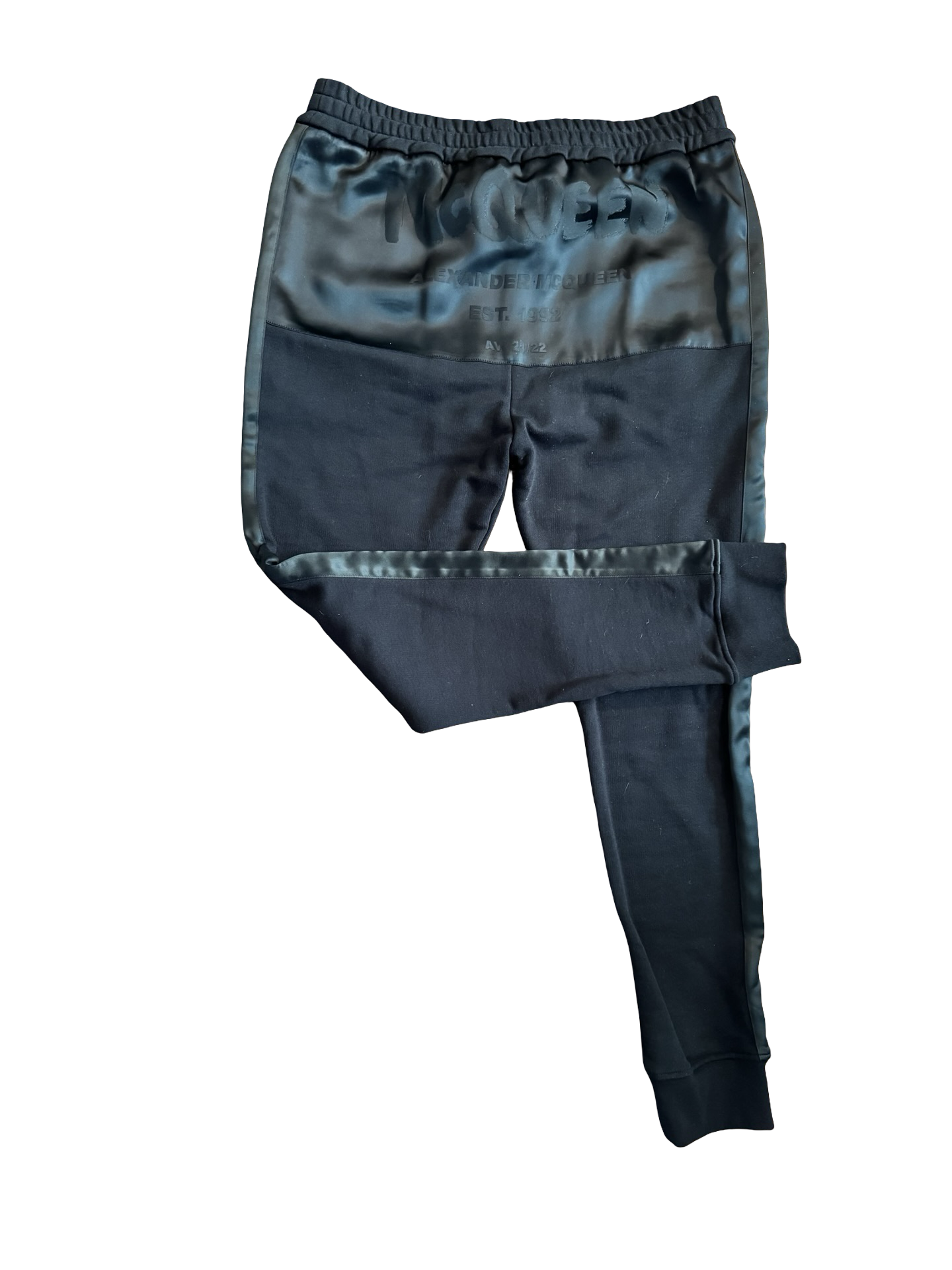 Alexander McQueen Graffiti Satin Trim Joggers