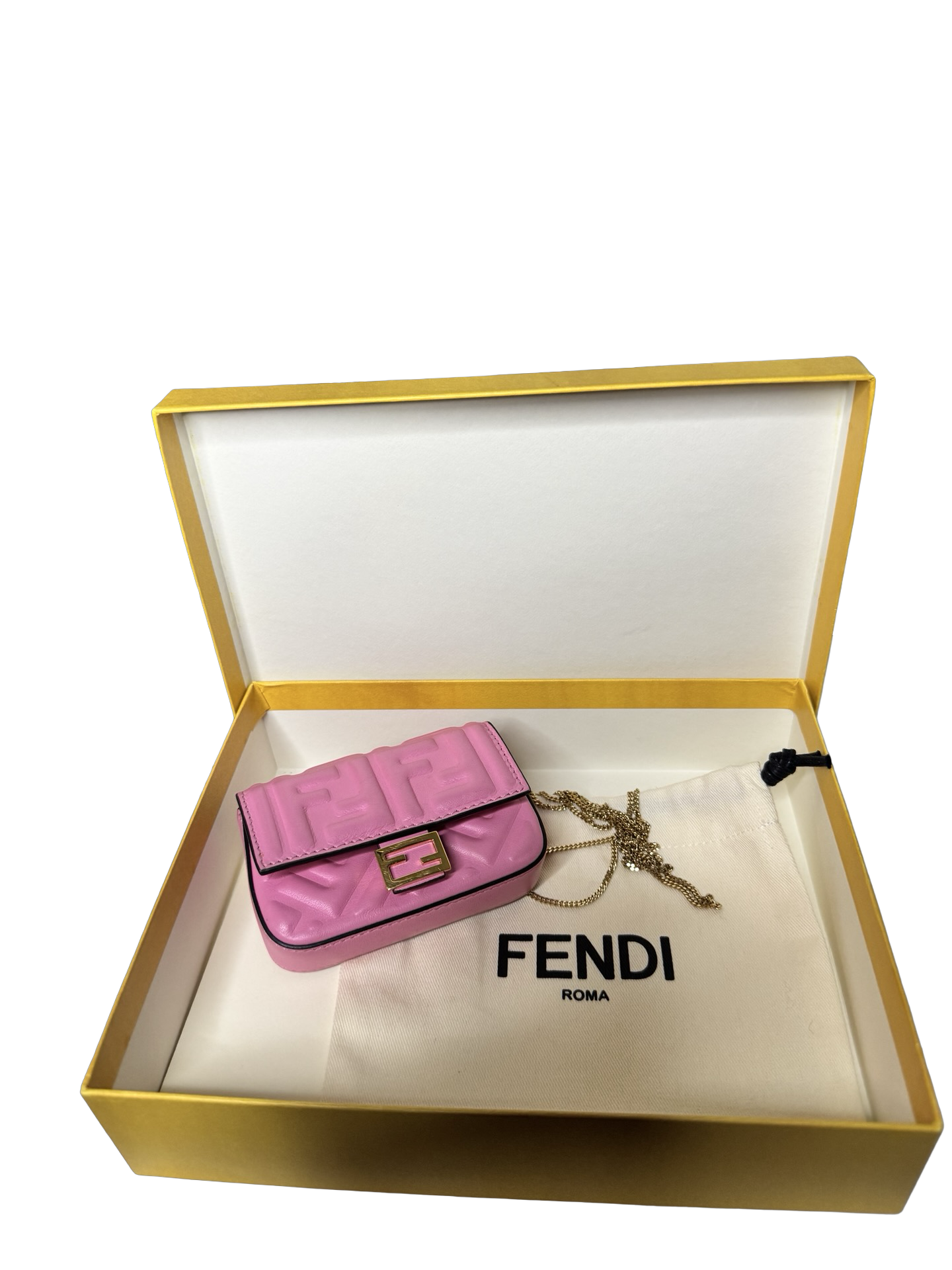 Fendi FF Nano Baguette Charm — Lollypop Pink (Preloved)