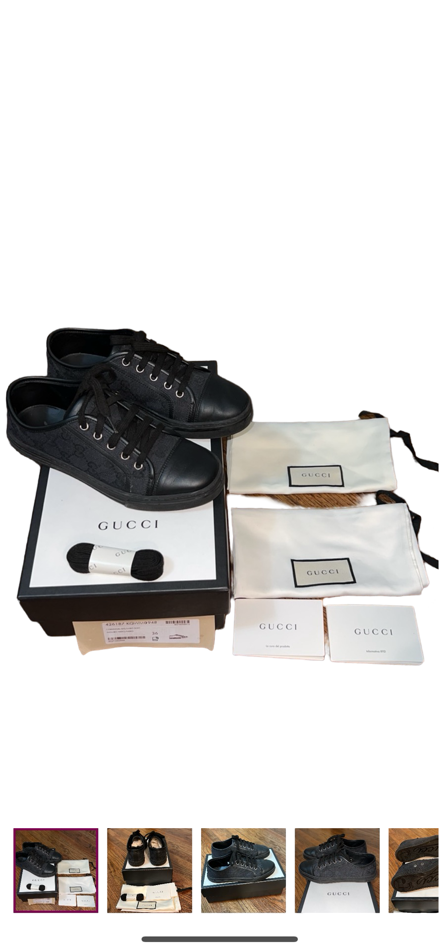 Gucci GG Canvas and Learher Sneaker (Preowned)