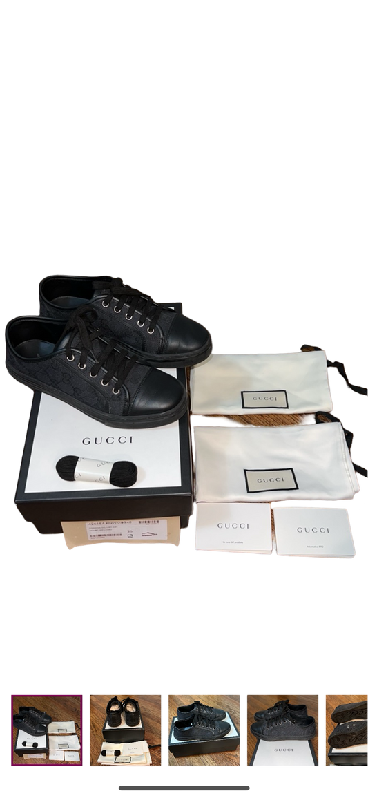 Gucci GG Canvas and Learher Sneaker (Preowned)