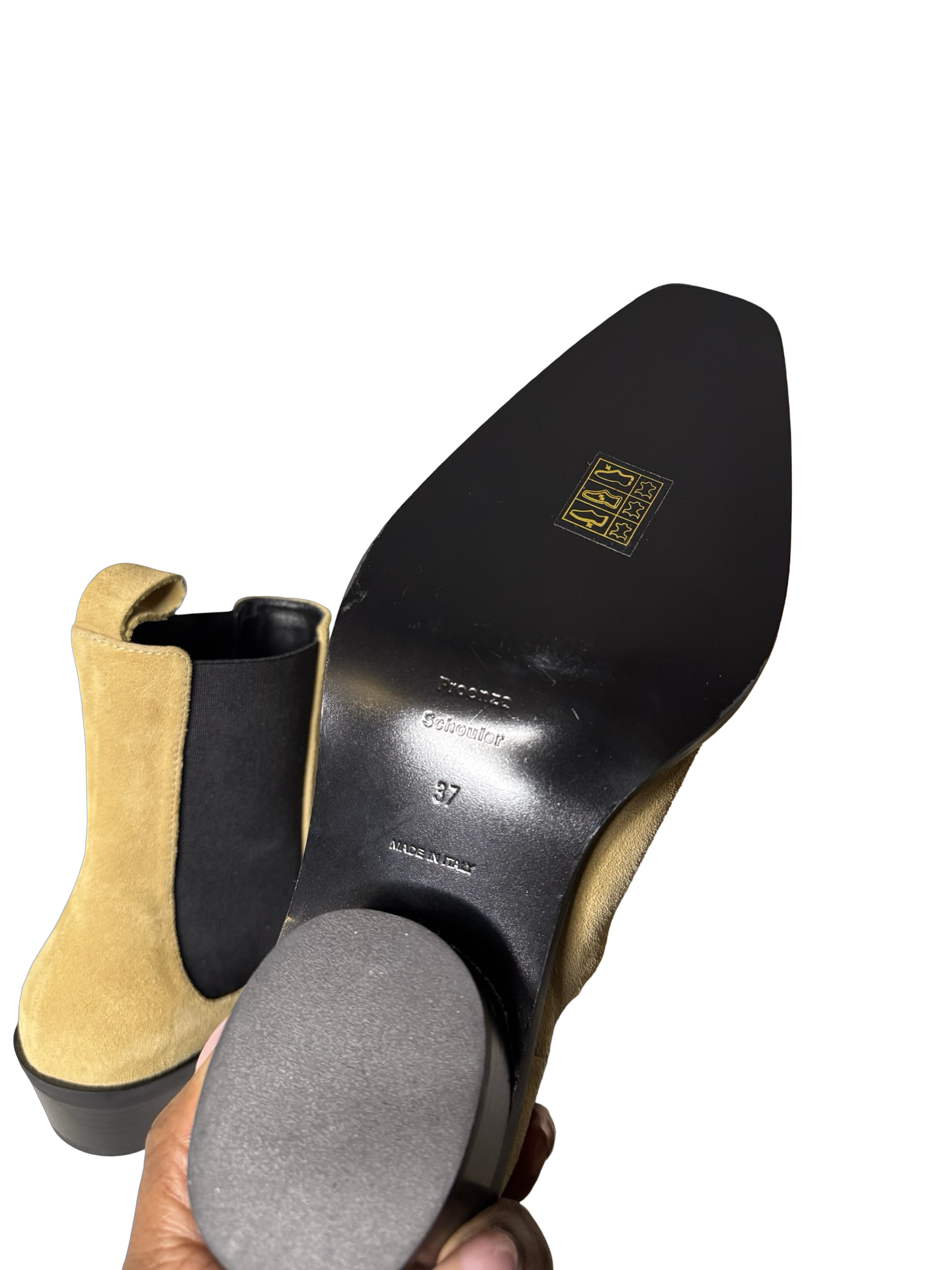 Proenza Schouler Bronco Suede Chelsea Boot- Sand
