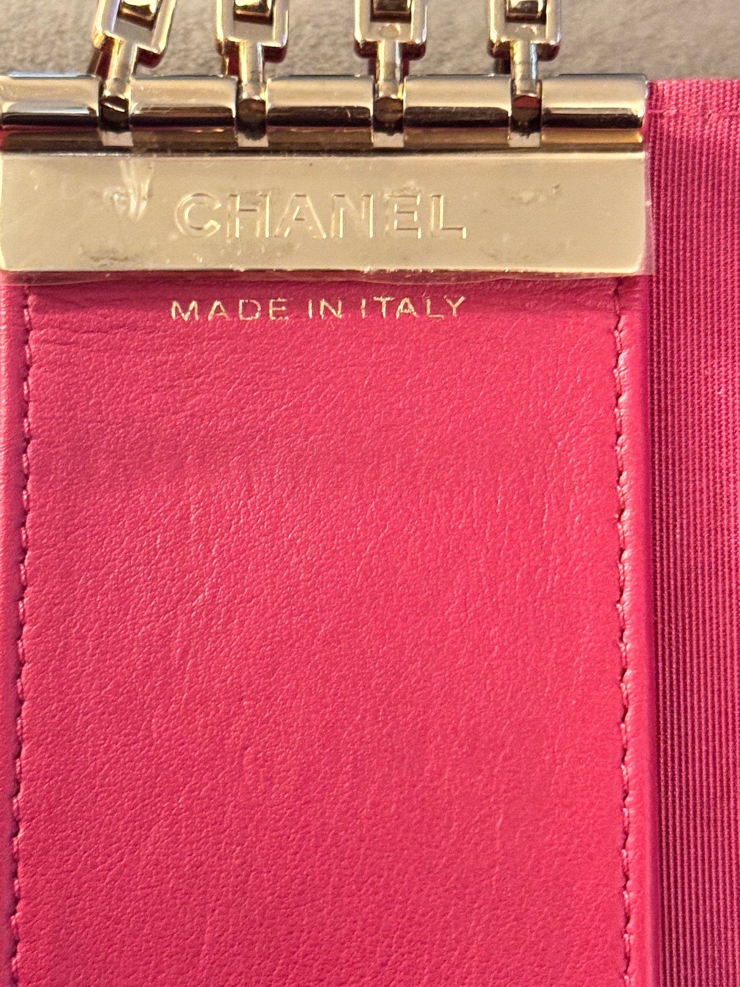 Chanel Camellia Stitch Lambskin Four Key Holder – Fuchsia with Gold Hardware