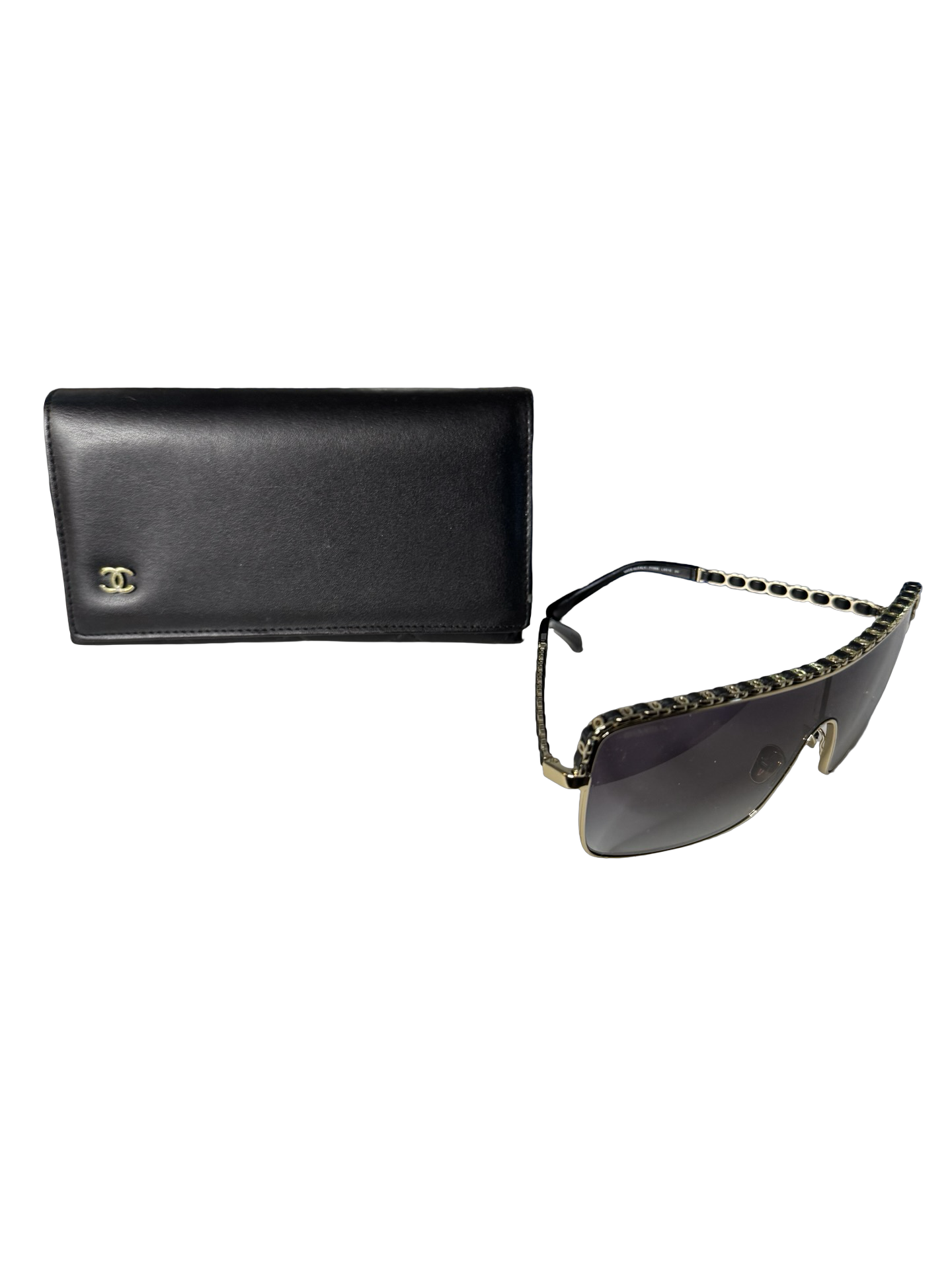 Chanel Lambskin Shield Sunglasses – Gray Gradient