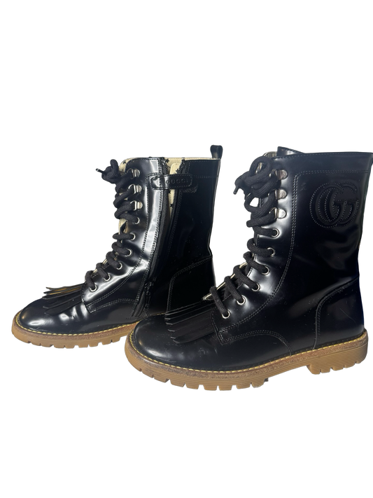 Gucci Girls GG Lace-Up Boots – Size 31 (US 13Youth) Preloved