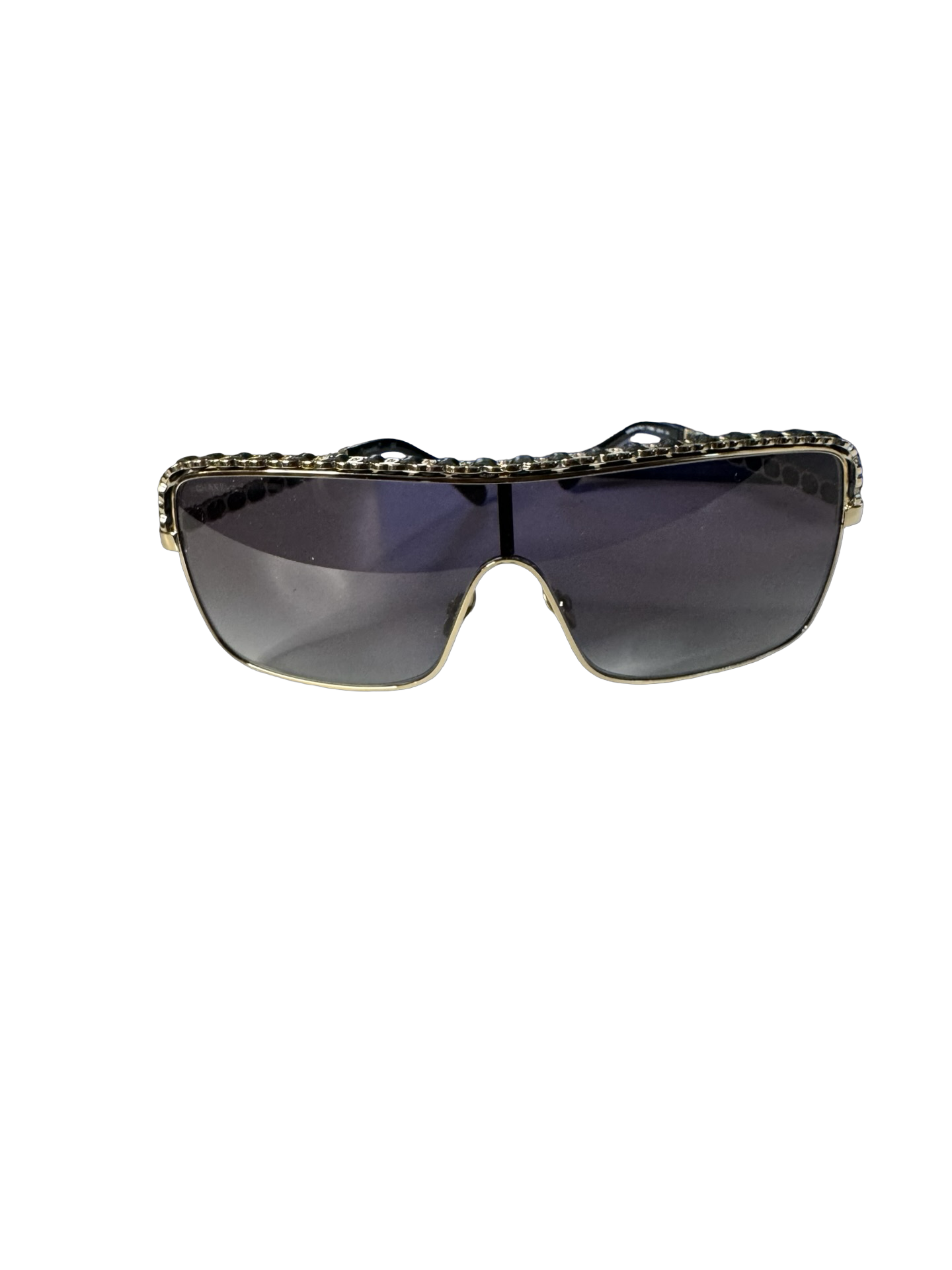 Chanel Lambskin Shield Sunglasses – Gray Gradient
