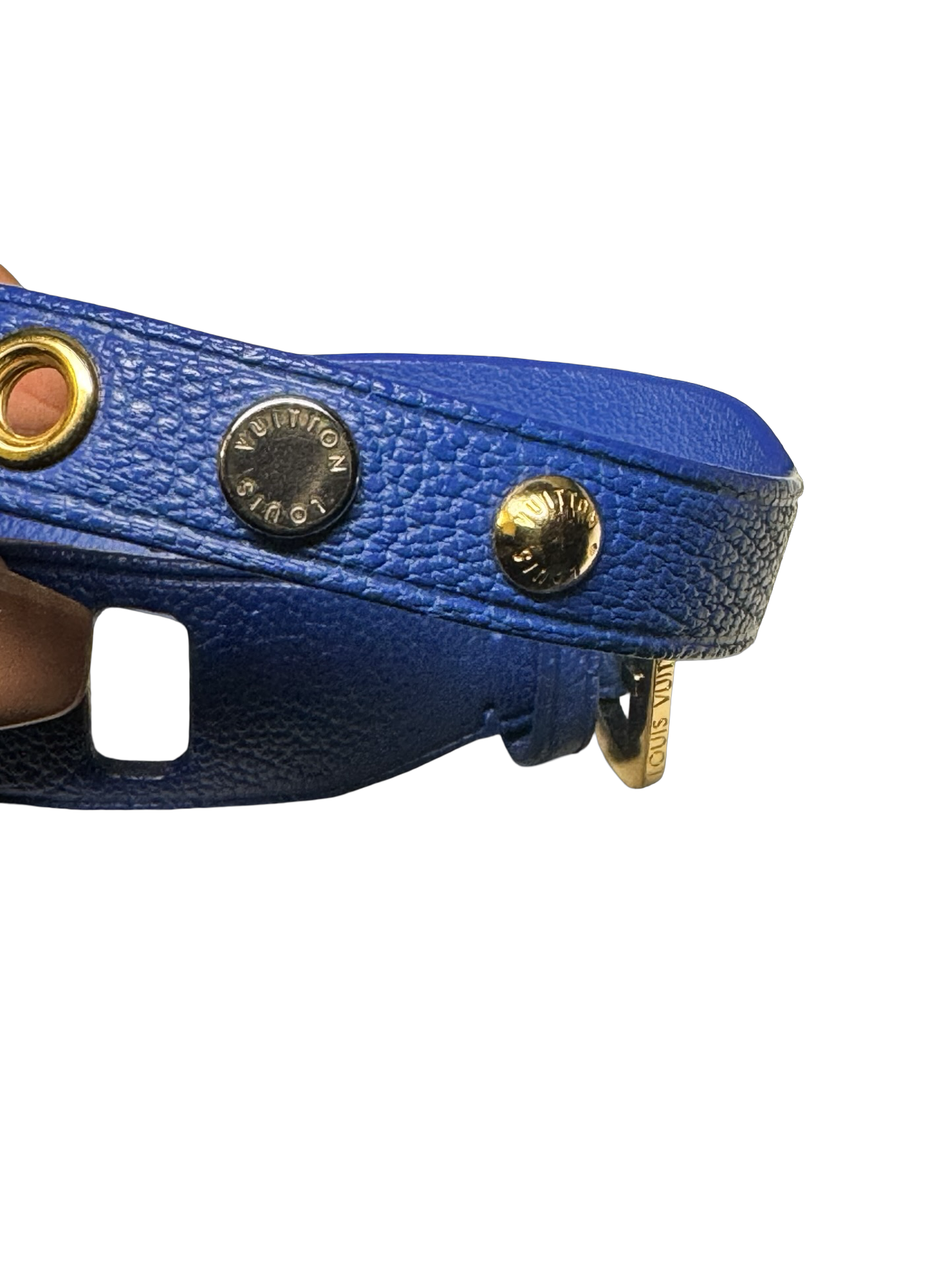 Louis Vuitton Blue Spike It Leather Bracelet – Size 17