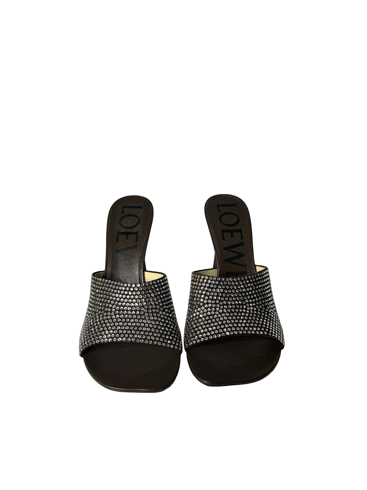 Loewe Petal Crystal Mules – Shiitake (New in Box)