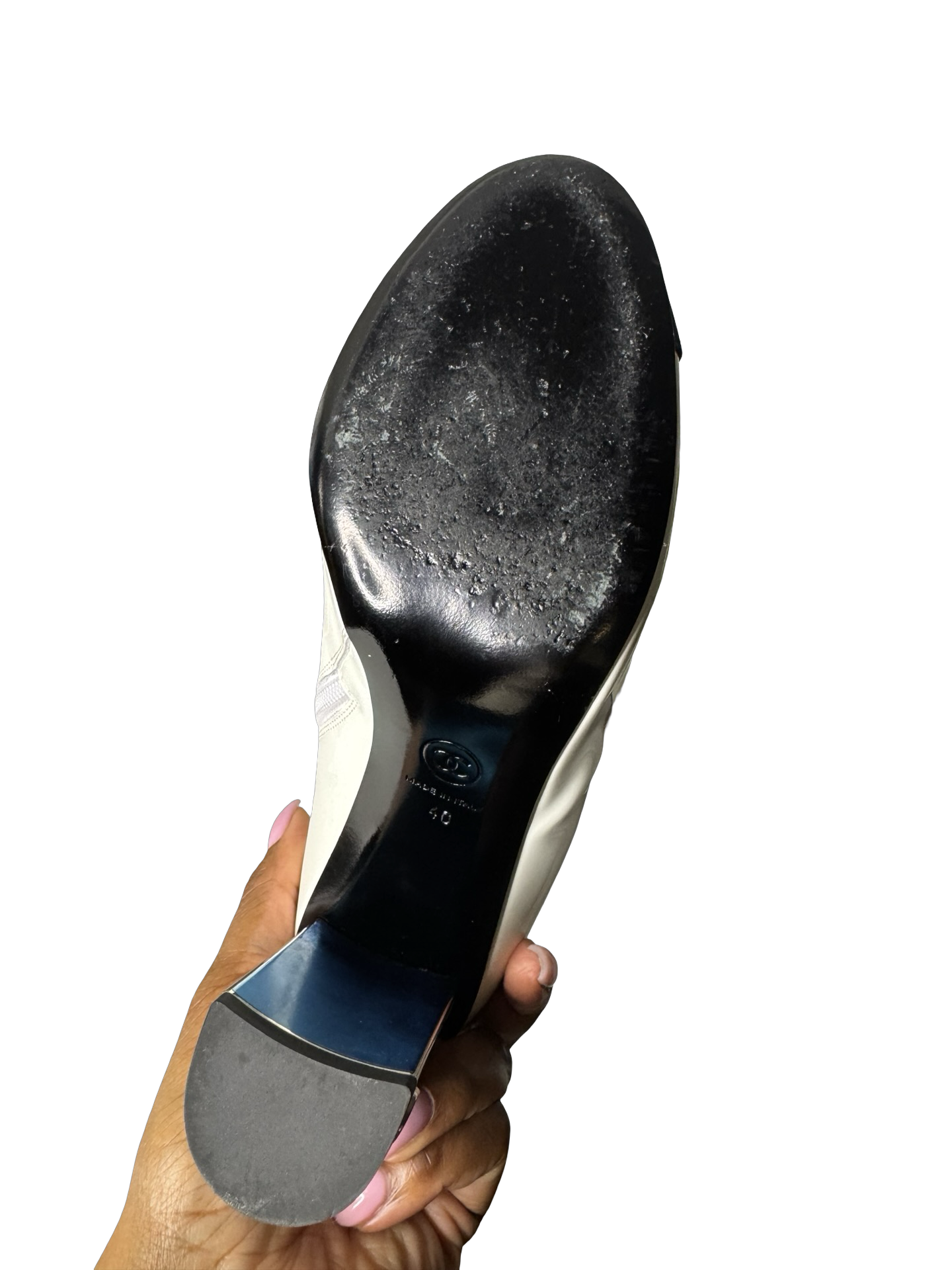 Chanel Patent Leather Cap-Toe Ankle Boots Preloved