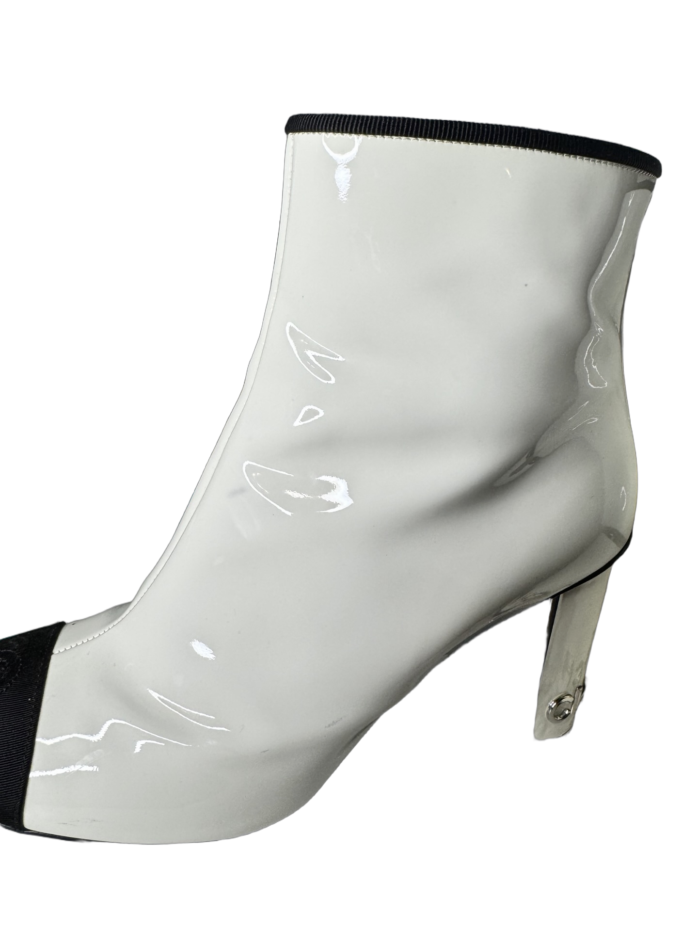 Chanel Patent Leather Cap-Toe Ankle Boots Preloved