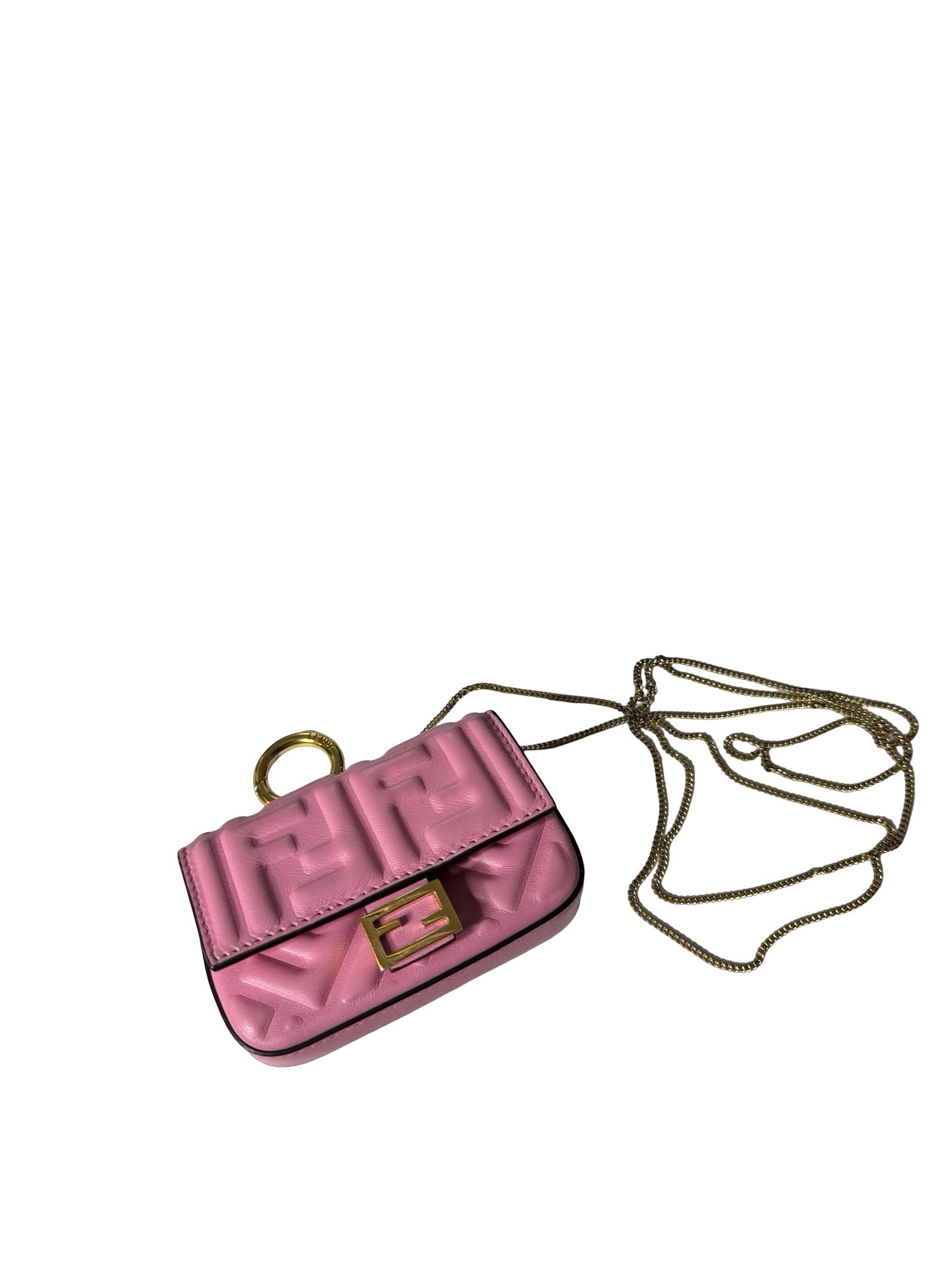 Fendi FF Nano Baguette Charm — Lollypop Pink (Preloved)