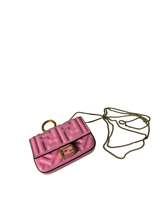Fendi FF Nano Baguette Charm — Lollypop Pink (Preloved)