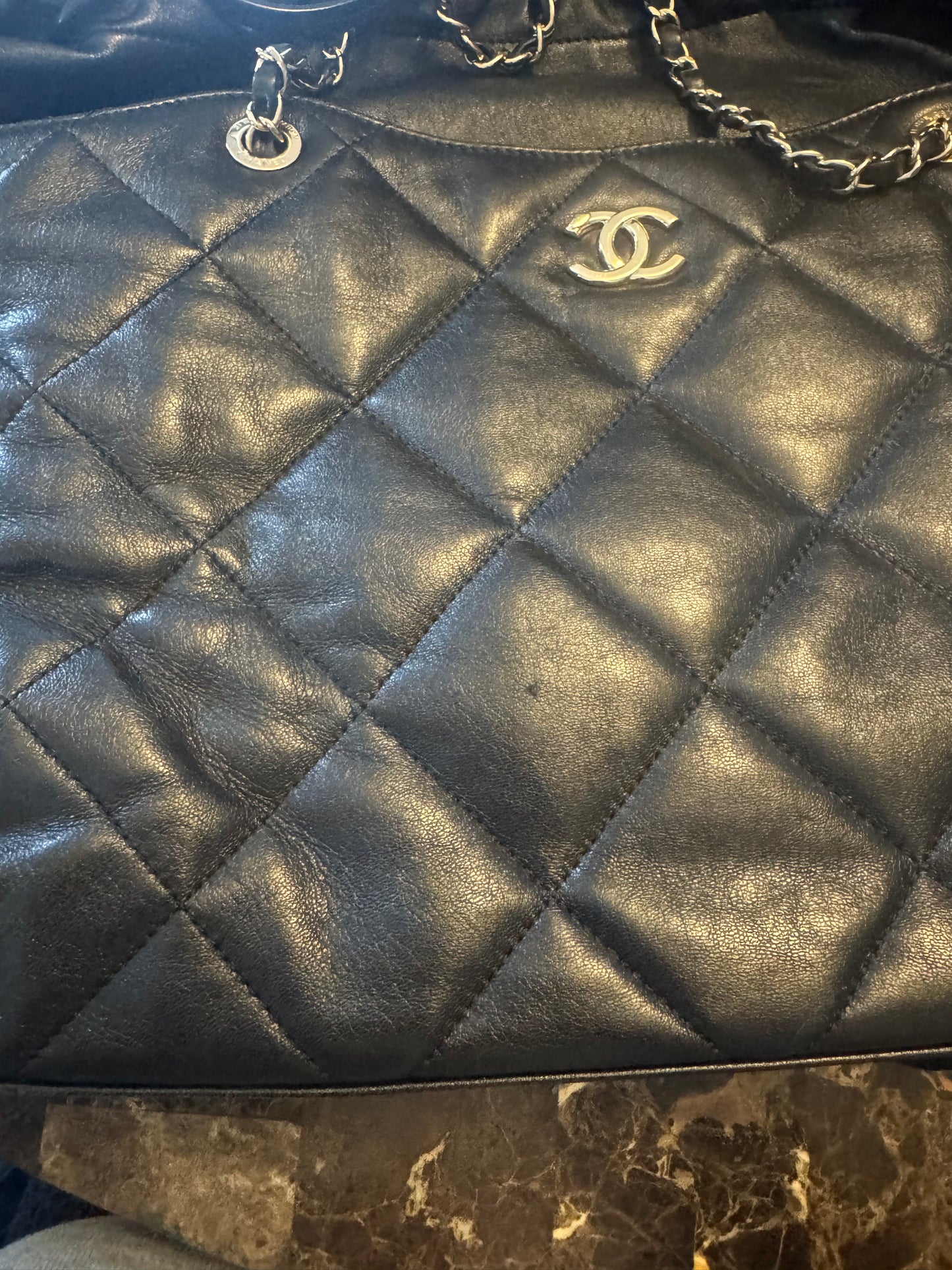 2019 Chanel Limited Edition Diamond Quilted Shopper Tote – Black Lambskin