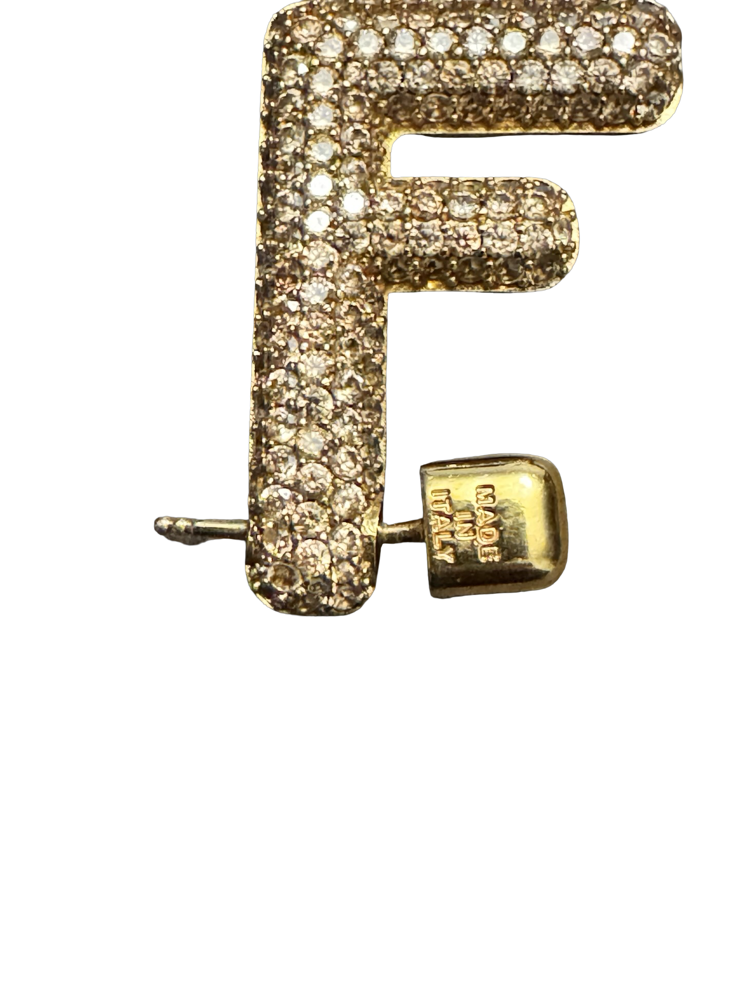 Fendi Crystal FF Logo Stud Earrings - Gold & Silver Mix