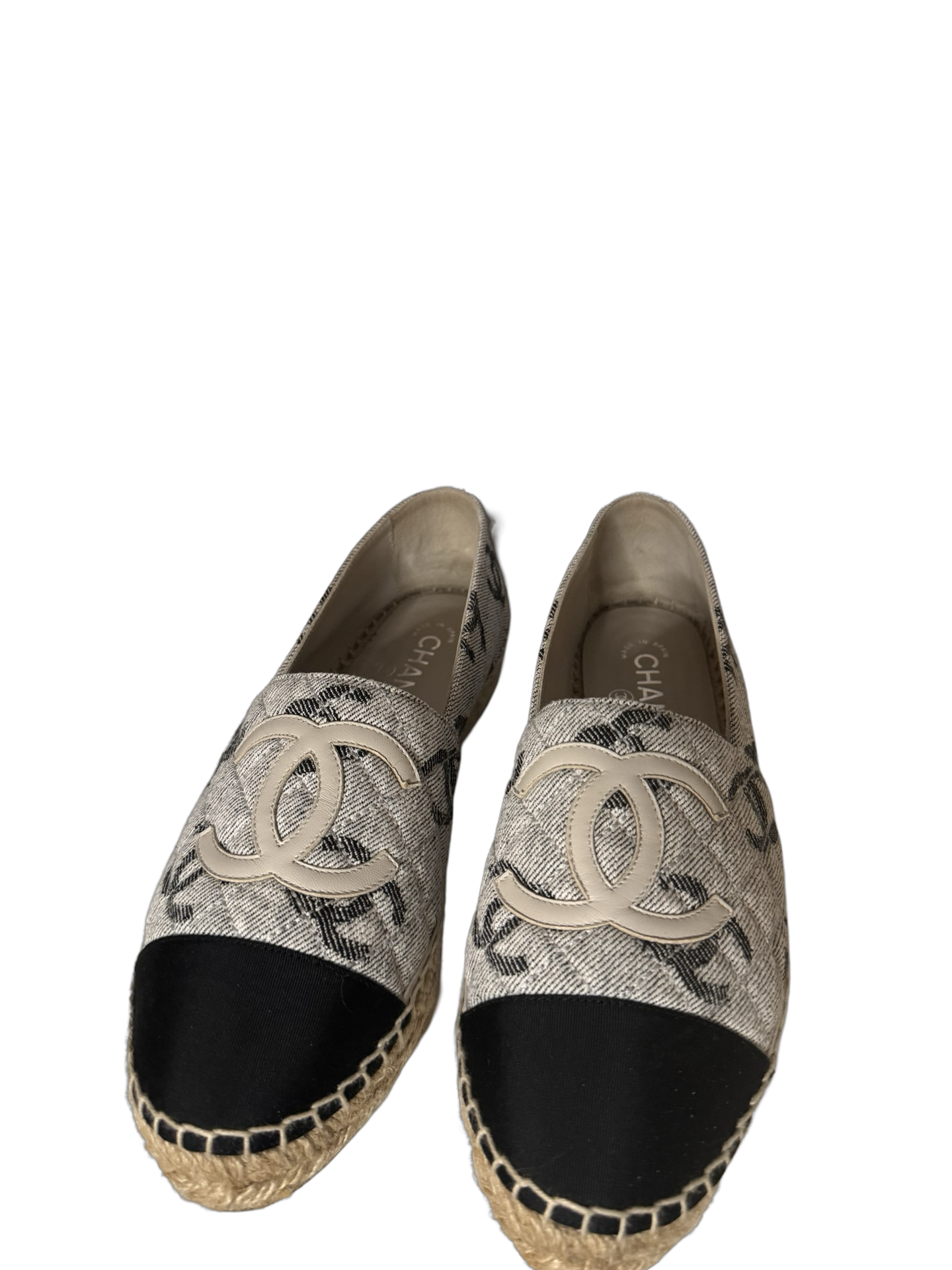 Chanel 22A Cotton Jacquard and Grosgrain Espadrilles SZ39 Preloved