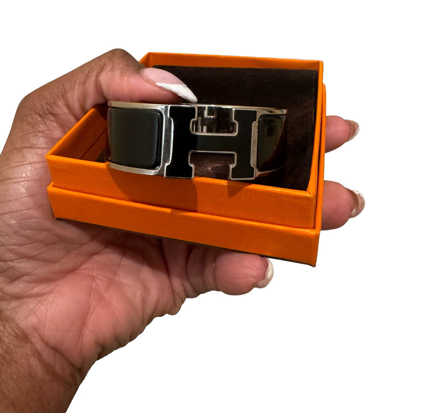 Hermès Clic Clac H Bracelet – Black Enamel PM (Wide)