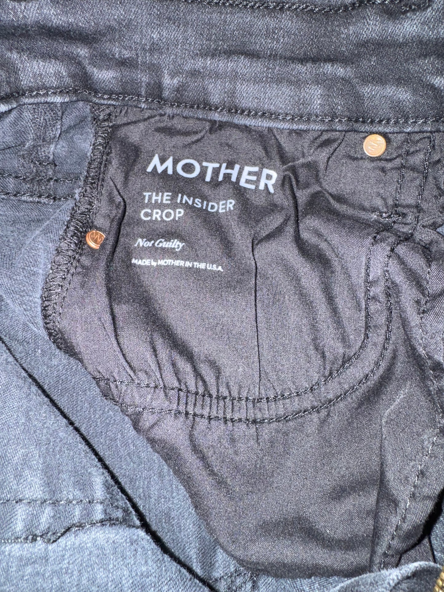 MOTHER The Insider Crop Jeans in "Not Guilty" Black
