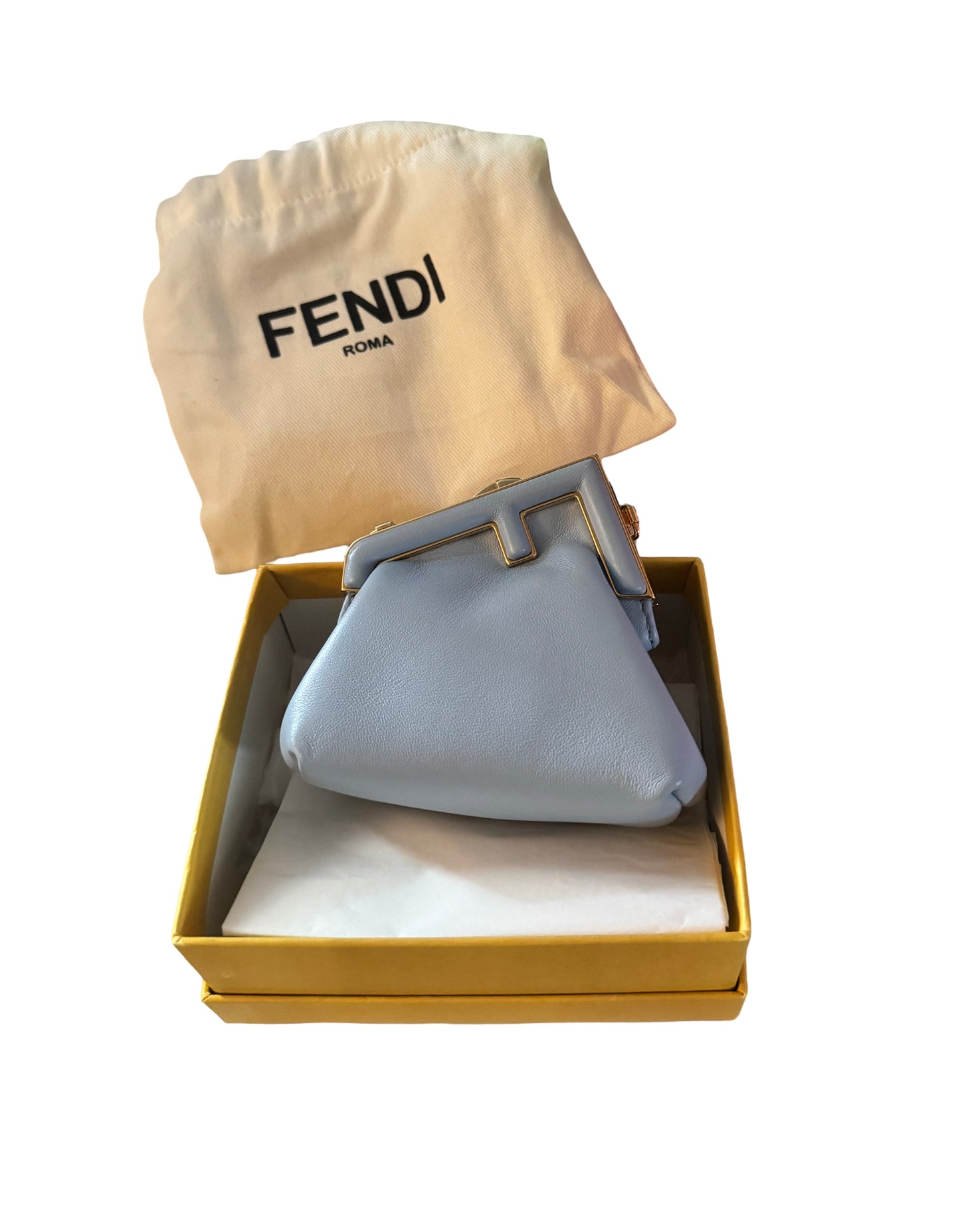 Fendi First Nano Bag – Baby Blue Nappa Leather-NWOT