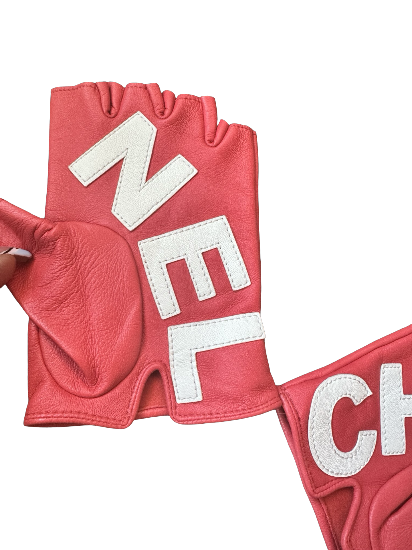 Chanel S/S 2019 "By The Sea" Lambskin Split-Logo Gloves