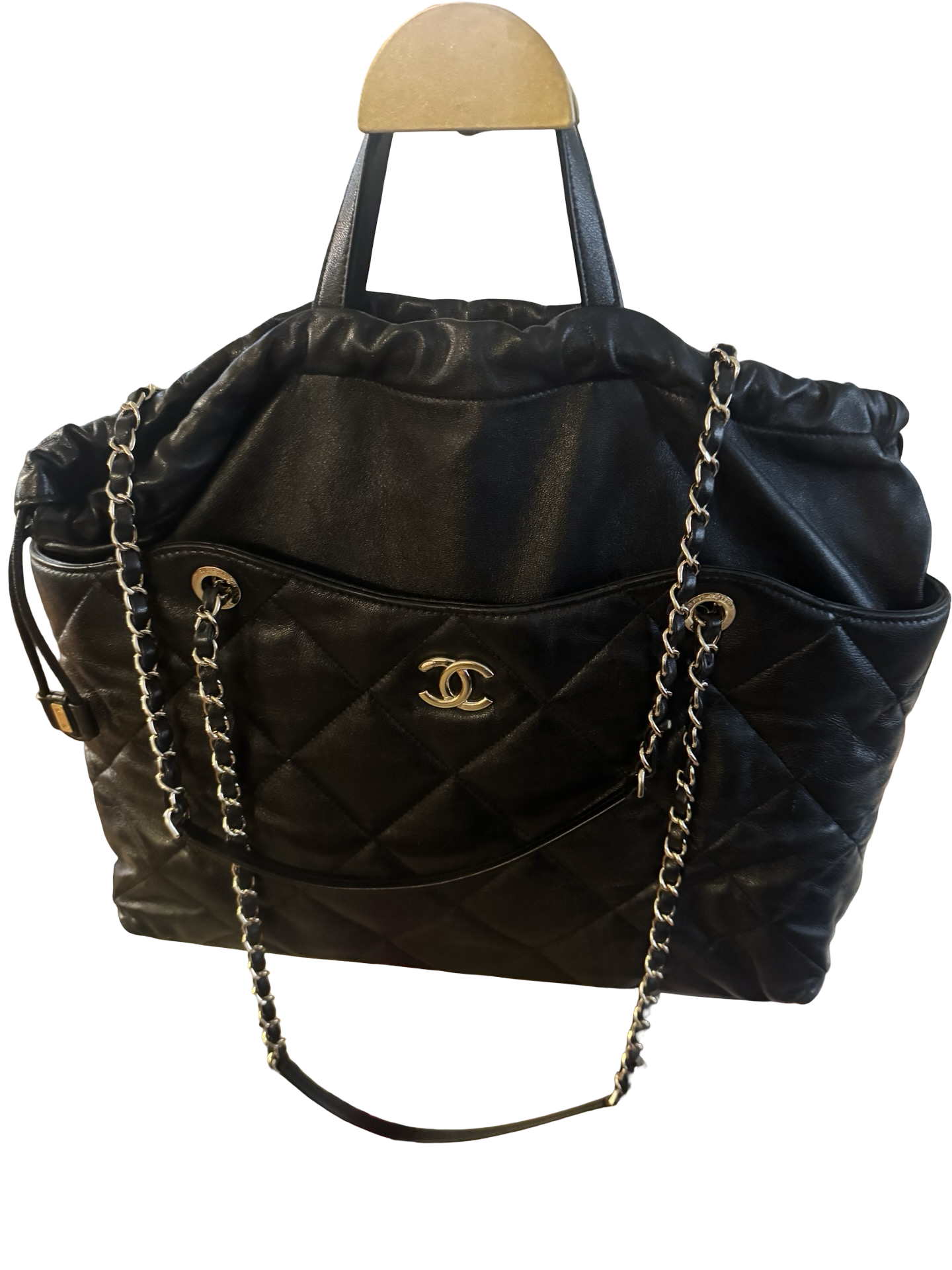 2019 Chanel Limited Edition Diamond Quilted Shopper Tote – Black Lambskin