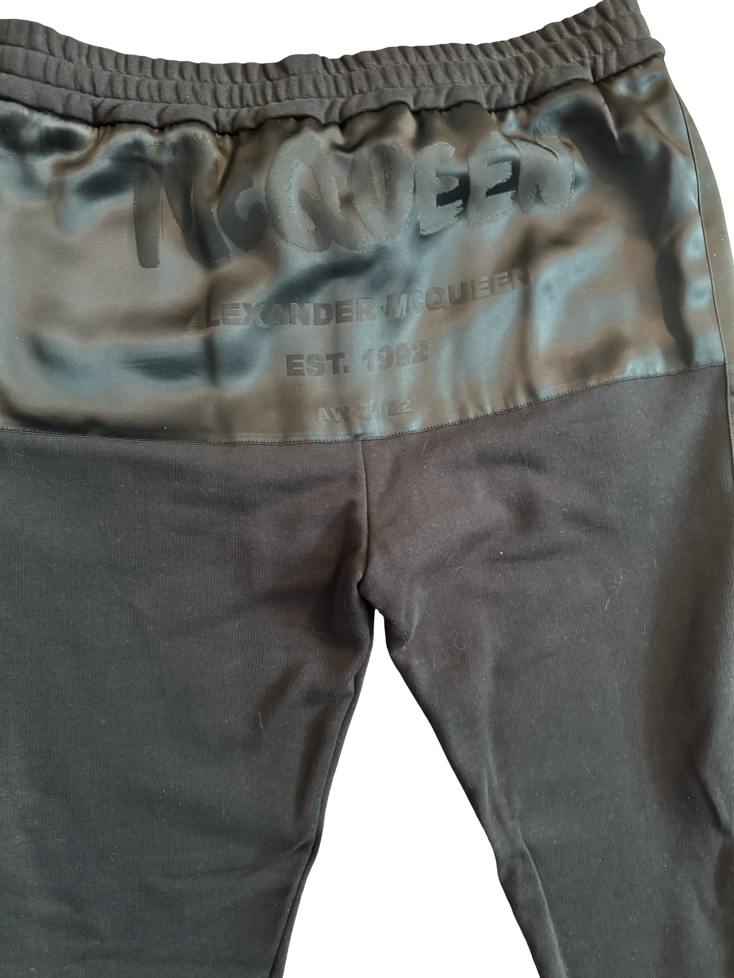 Alexander McQueen Graffiti Satin Trim Joggers