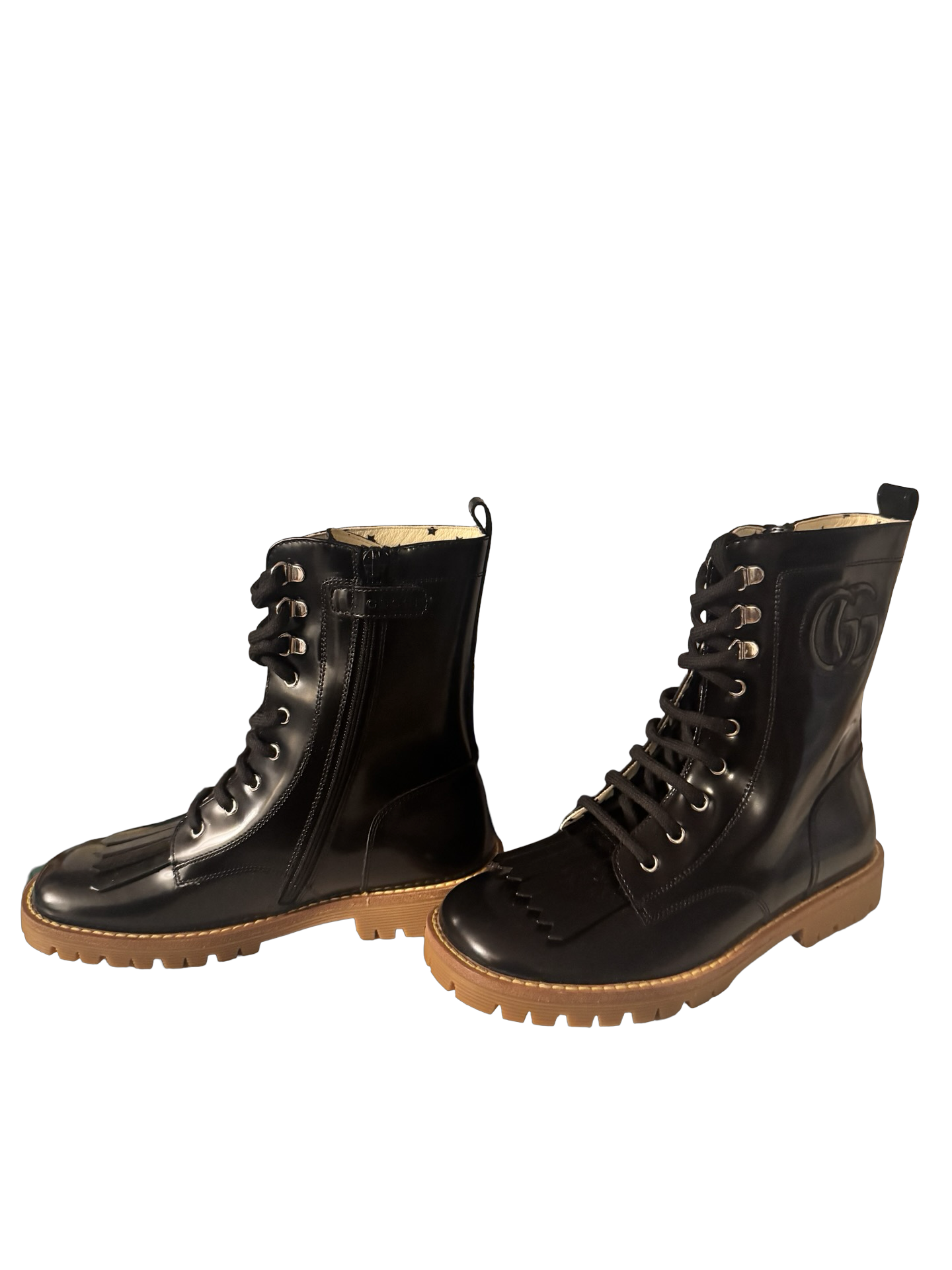 Gucci Girls GG Lace-Up Boots – Size 32 (US 1 Youth) New without box