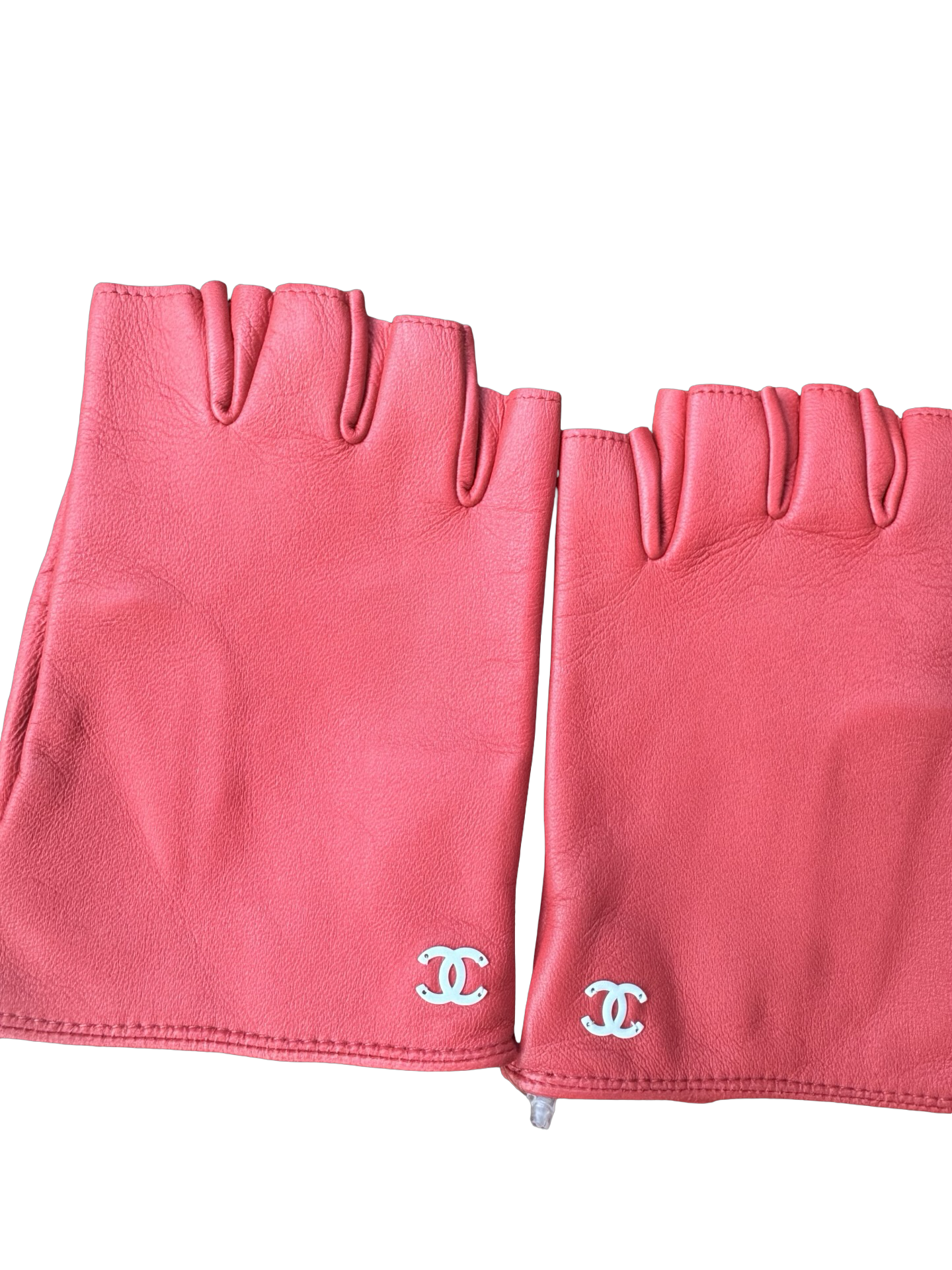 Chanel S/S 2019 "By The Sea" Lambskin Split-Logo Gloves