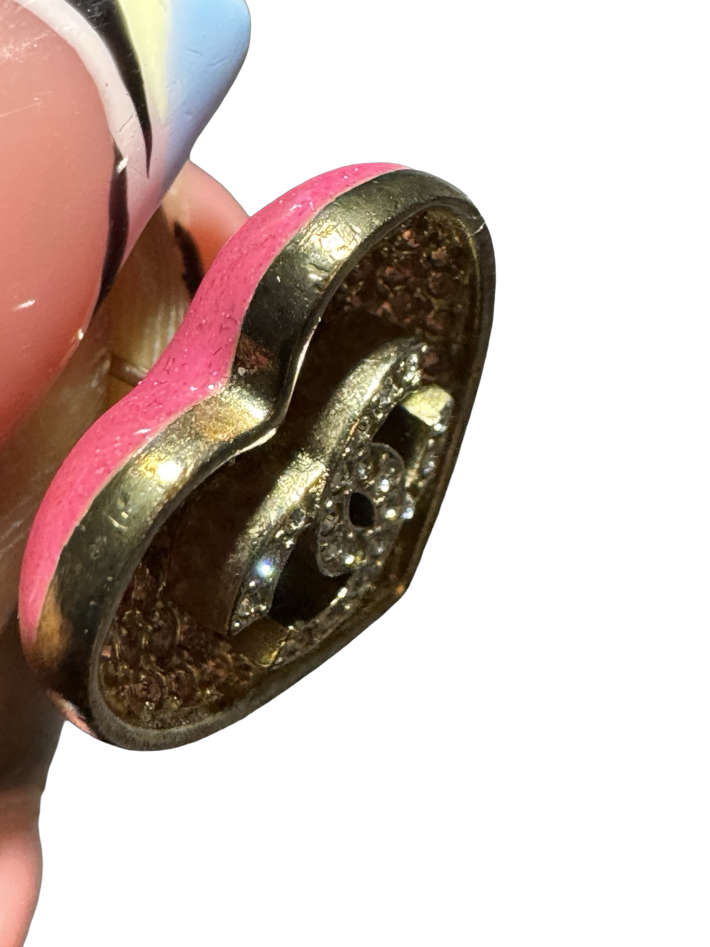 CHANEL 2023 Pink Ombré Heart CC Crystal Earrings (Preloved)