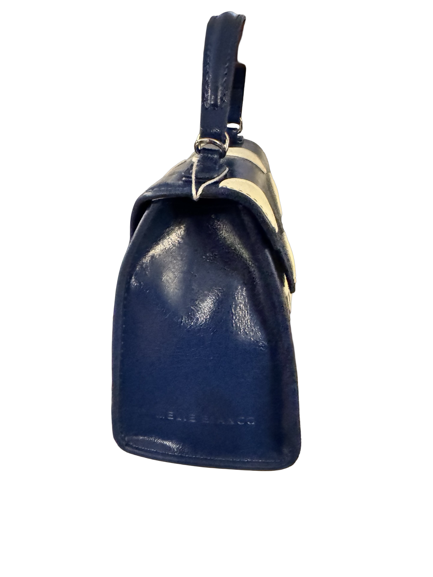 Melie Bianco Blue Polka Dot Mini Top-Handle Bag