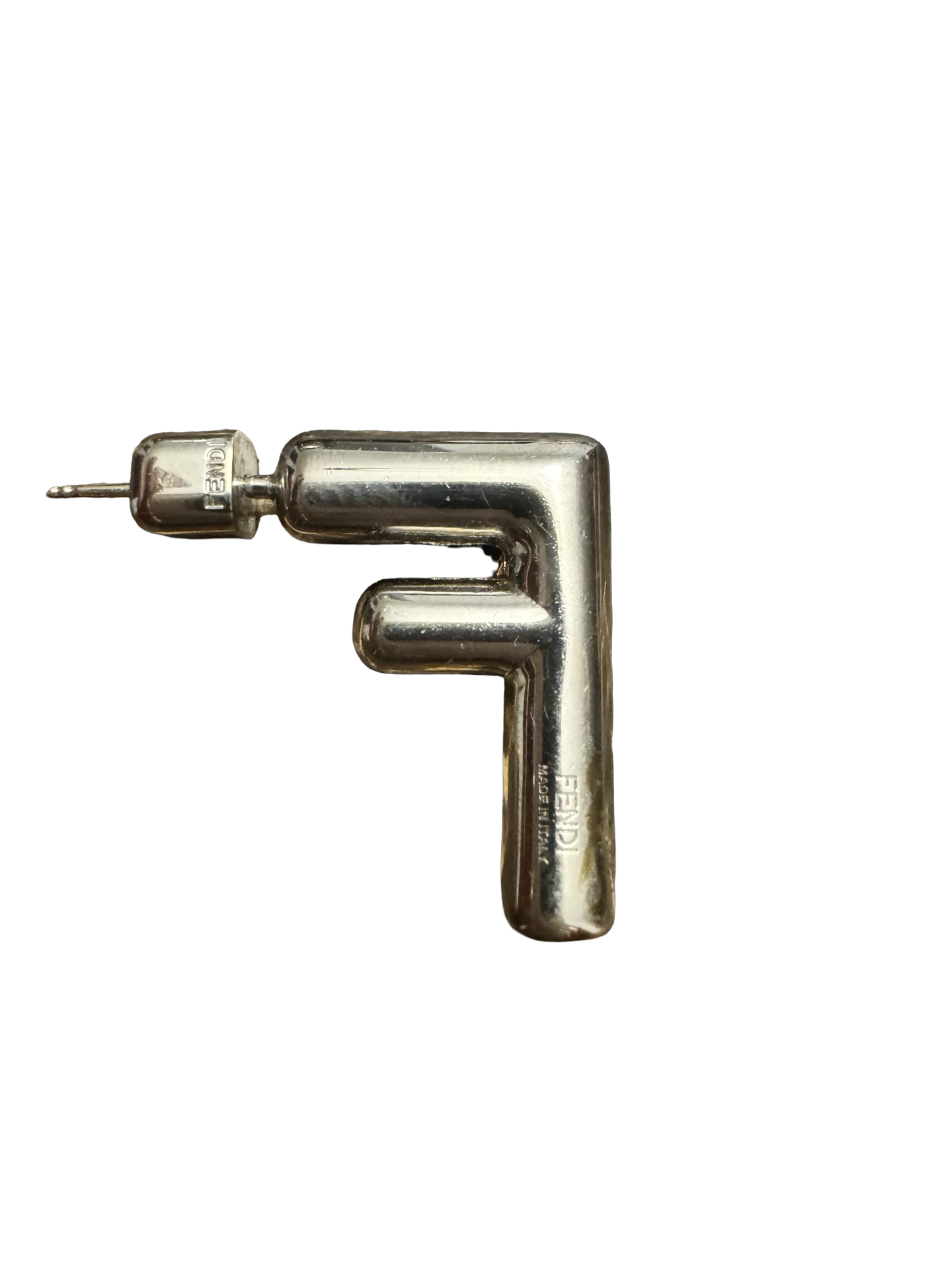 Fendi Crystal FF Logo Stud Earrings - Gold & Silver Mix