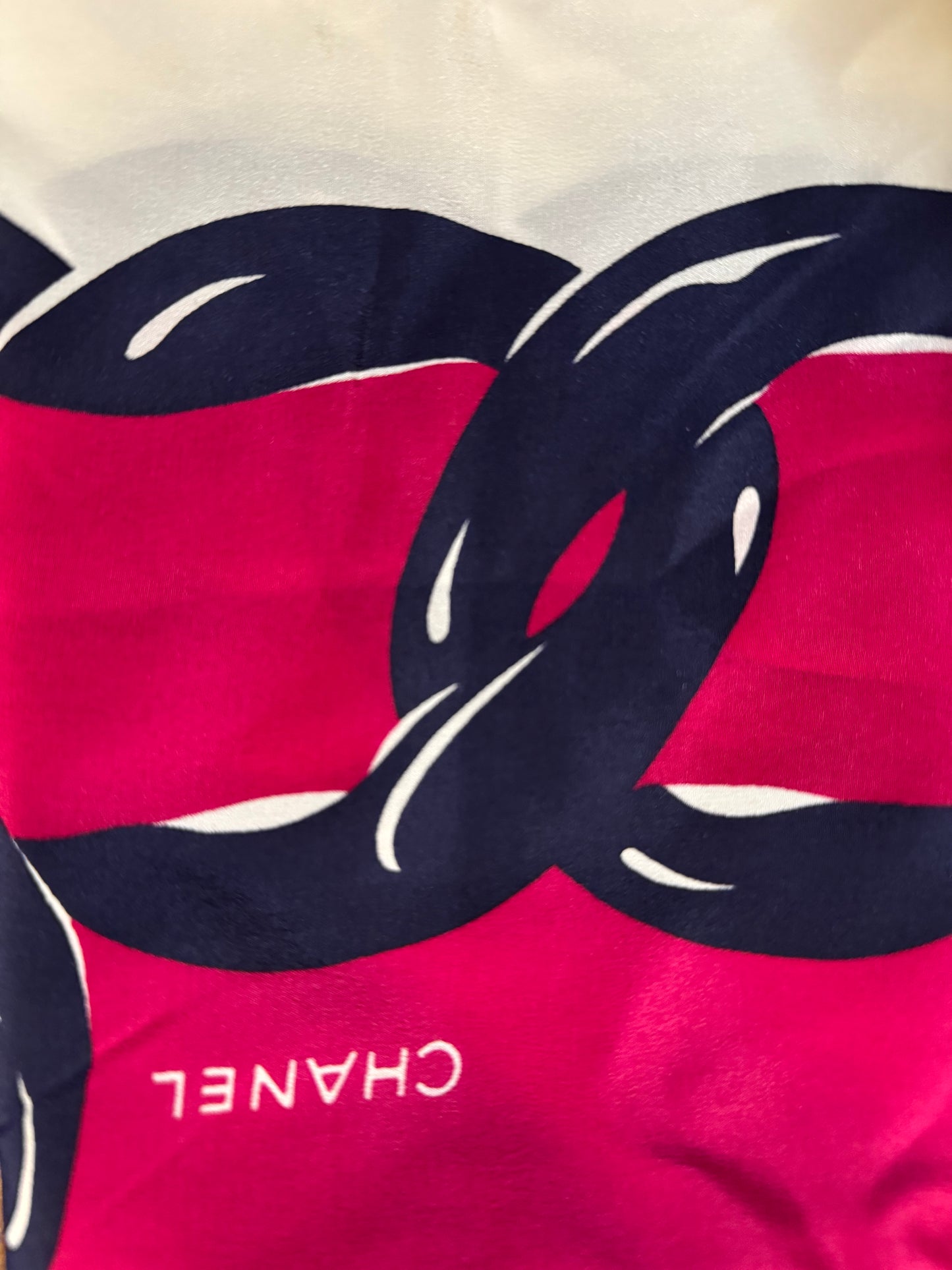 Chanel CC Silk Chain Border Square Scarf Preloved