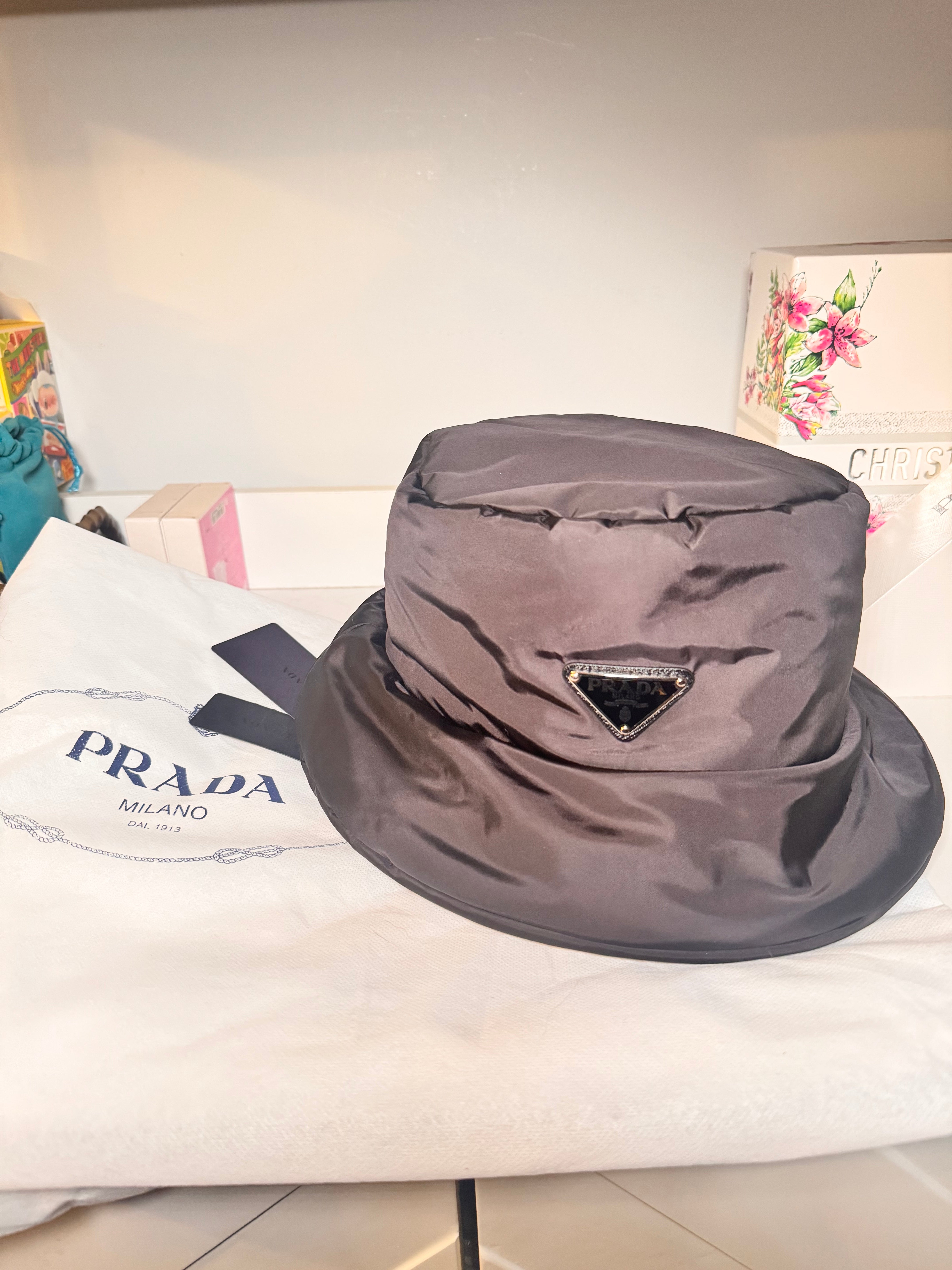 Prada Re-Nylon Padded Bucket Hat – Black (Size L) – Vanity Lux