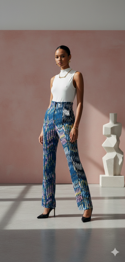 🌟 Rare Archive: H&M Design Award x Eddy Anemian Floral Textured Pants