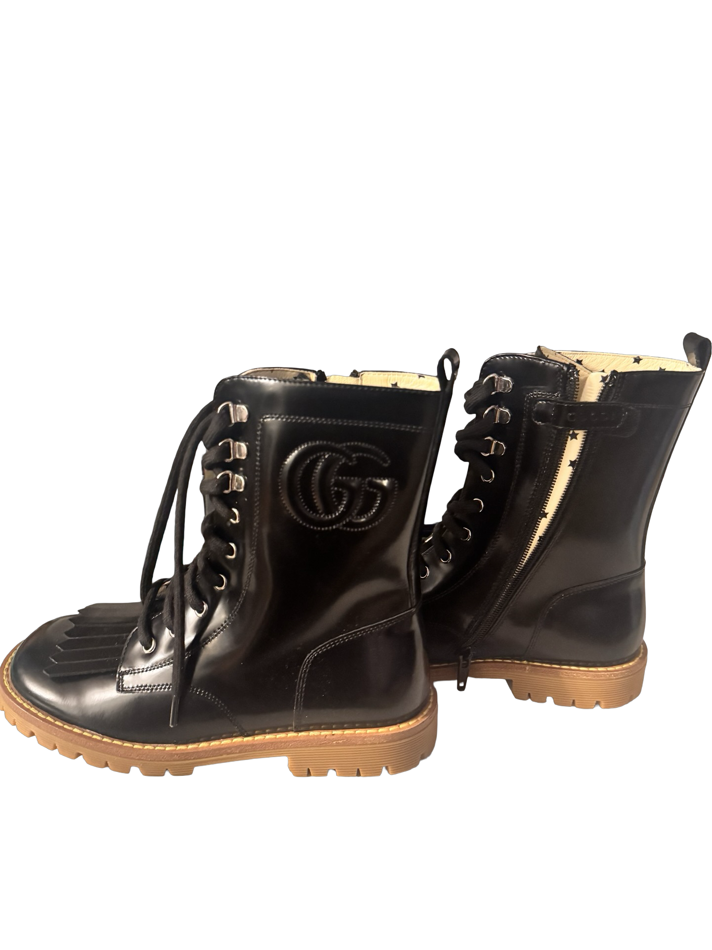 Gucci Girls GG Lace-Up Boots – Size 32 (US 1 Youth) New without box