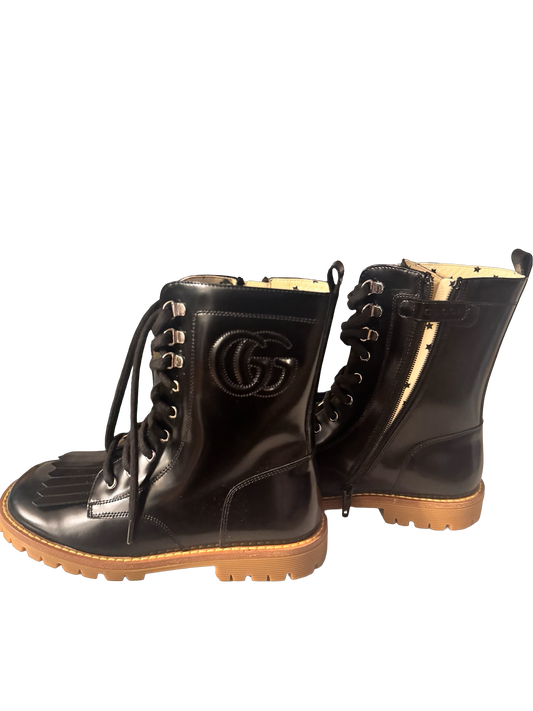 Gucci Girls GG Lace-Up Boots – Size 32 (US 1 Youth) New without box
