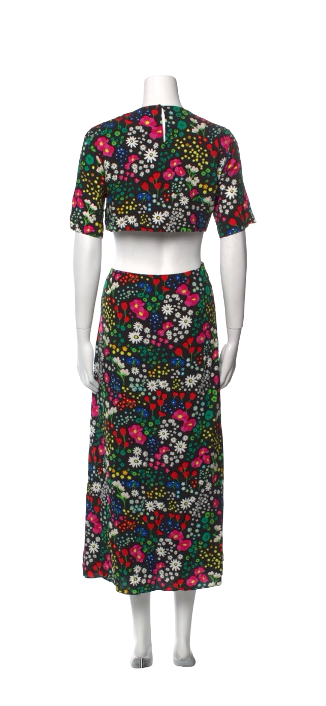 The Kooples Floral Cut-Out Midi Dress