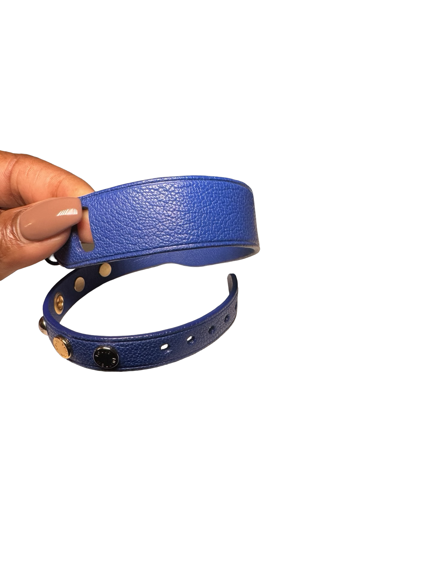 Louis Vuitton Blue Spike It Leather Bracelet – Size 17